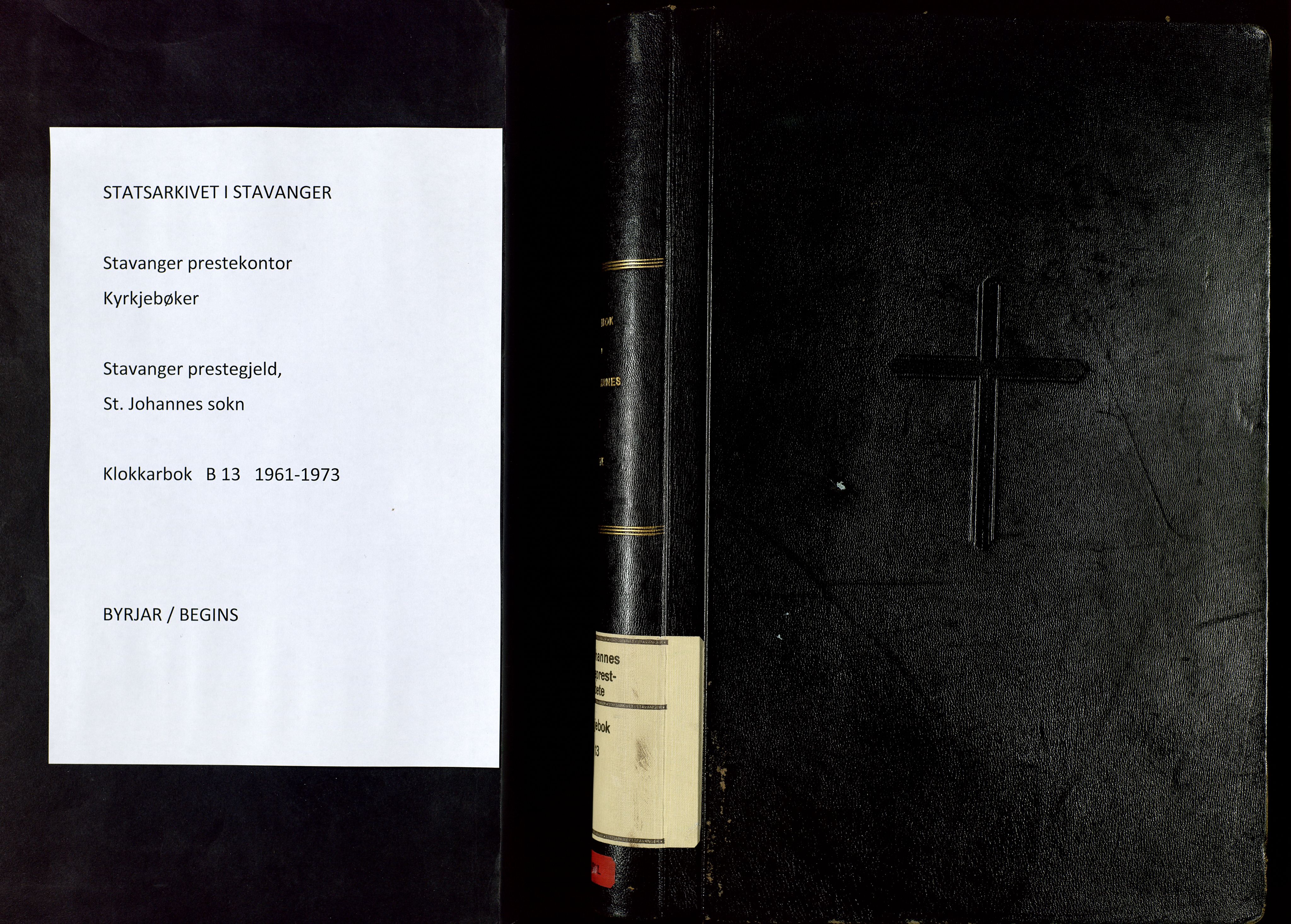 St. Johannes sokneprestkontor, SAST/A-101814/001/30/30BB/L0013: Parish register (copy) no. B 13, 1961-1973