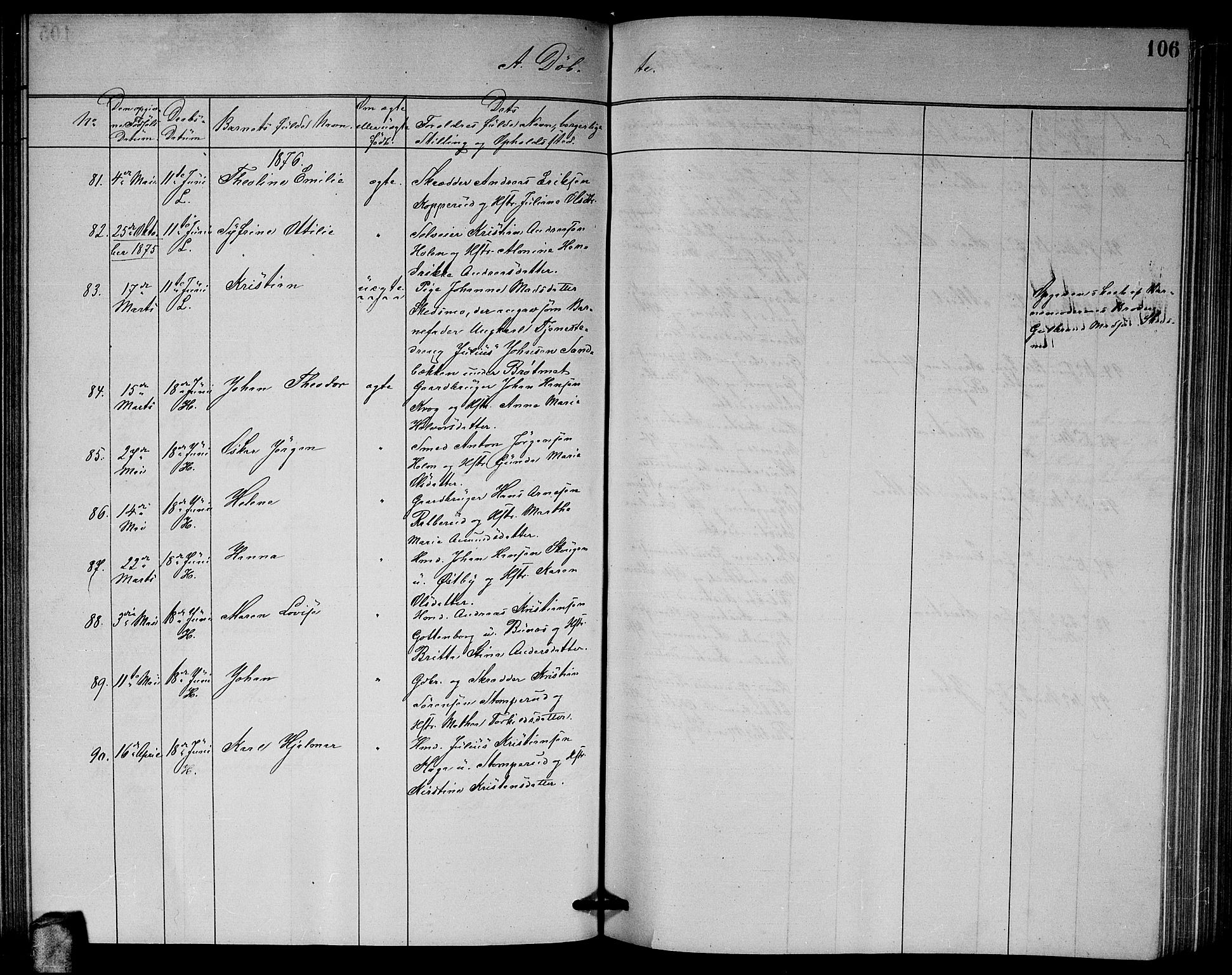 Høland prestekontor Kirkebøker, AV/SAO-A-10346a/G/Ga/L0006: Parish register (copy) no. I 6, 1869-1879, p. 106