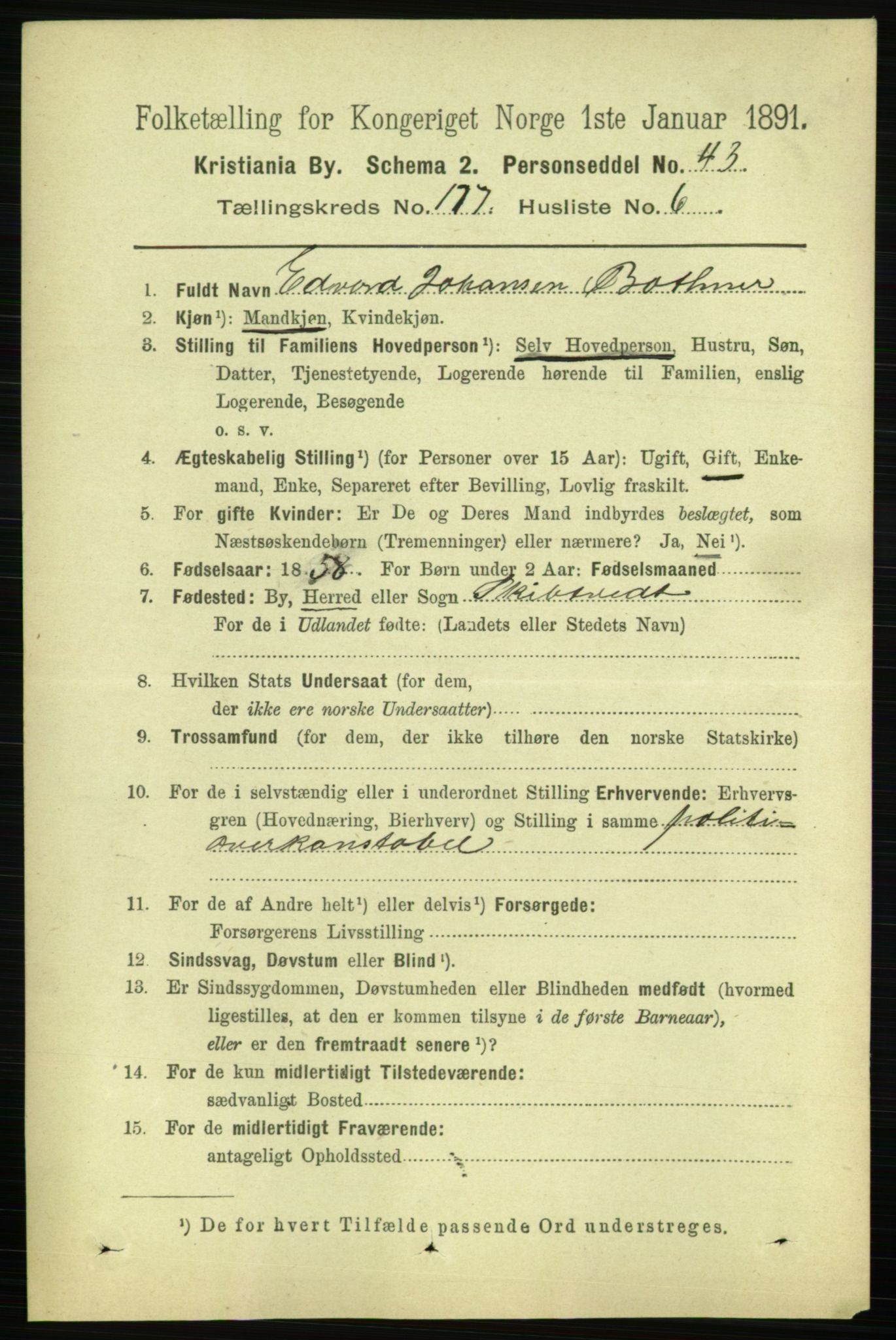 RA, 1891 census for 0301 Kristiania, 1891, p. 106617