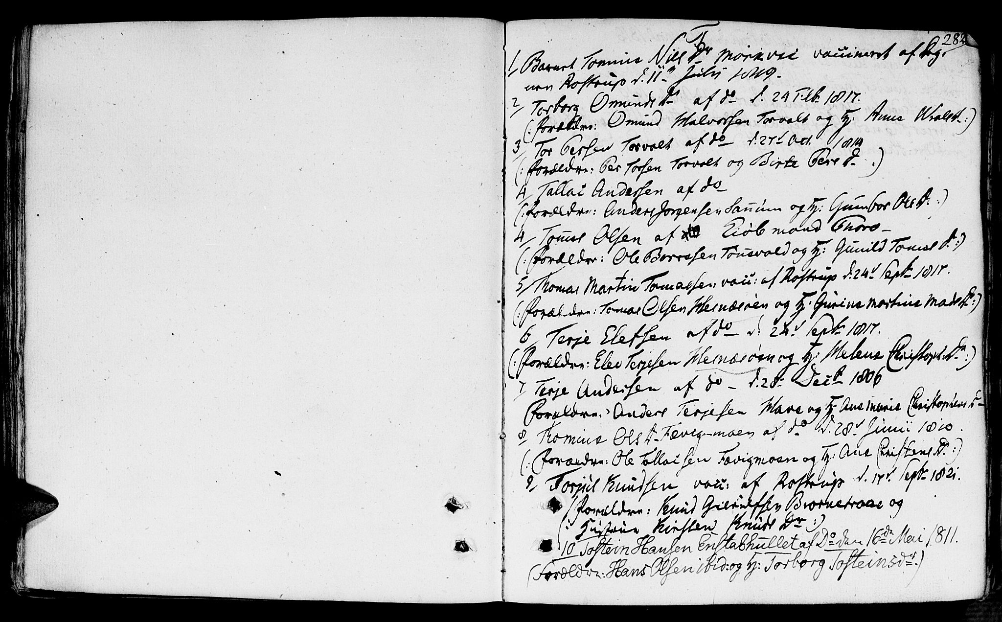 Fjære sokneprestkontor, AV/SAK-1111-0011/F/Fb/L0006: Parish register (copy) no. B 6, 1803-1817, p. 282