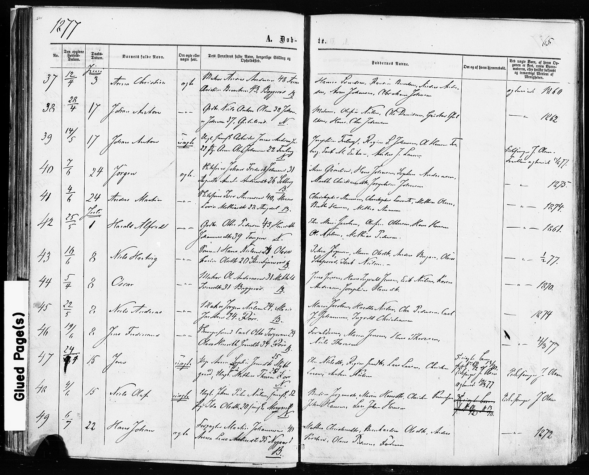 Borre kirkebøker, AV/SAKO-A-338/F/Fa/L0008: Parish register (official) no. I 8, 1868-1877, p. 65