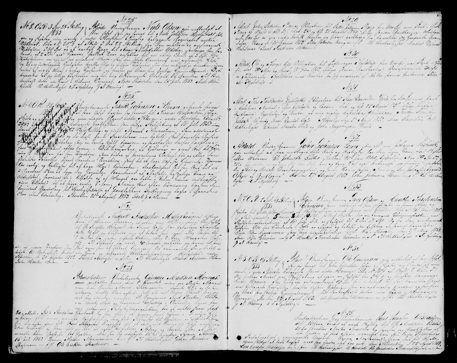 Stjør- og Verdal sorenskriveri, AV/SAT-A-4167/1/2/2C/L0023: Mortgage book no. K, 1853-1859, p. 4