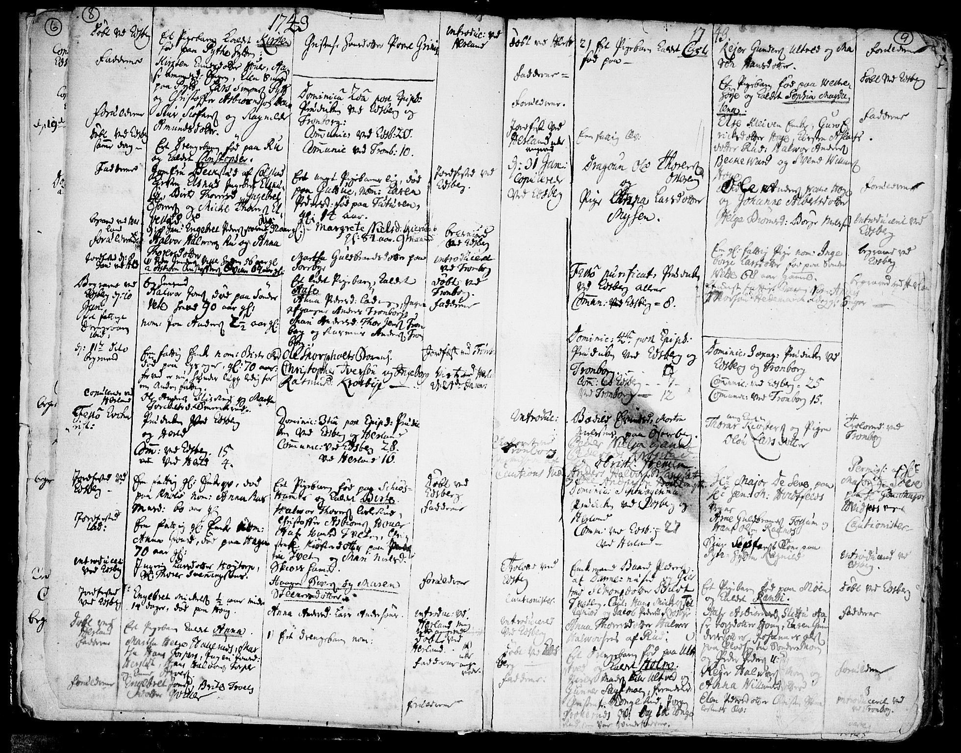 Eidsberg prestekontor Kirkebøker, AV/SAO-A-10905/F/Fa/L0003: Parish register (official) no.  I 3, 1742-1758, p. 8-9