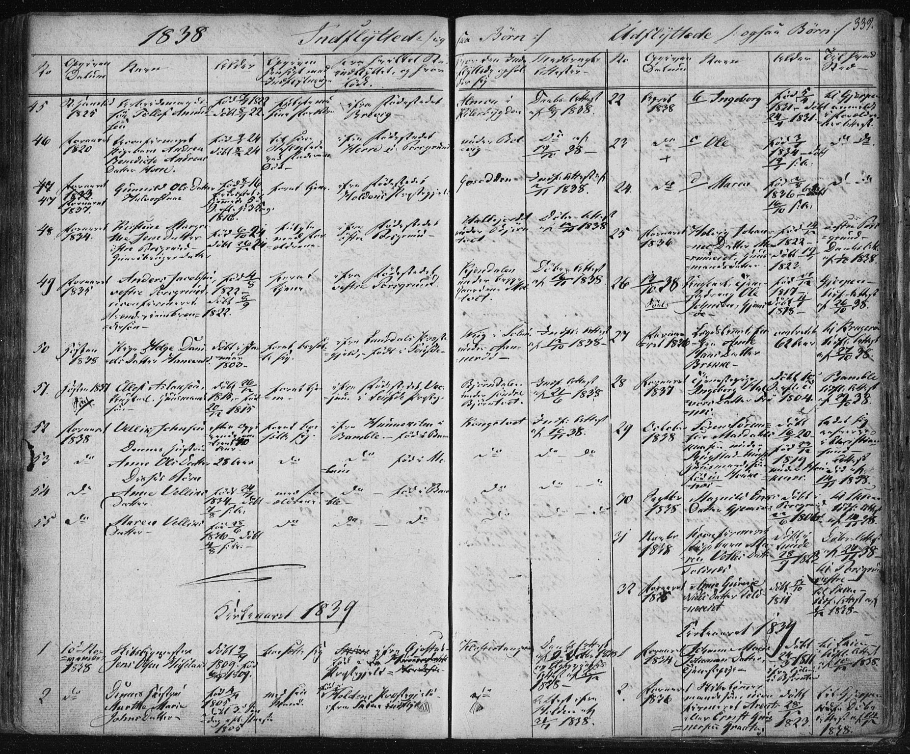 Solum kirkebøker, AV/SAKO-A-306/F/Fa/L0005: Parish register (official) no. I 5, 1833-1843, p. 339