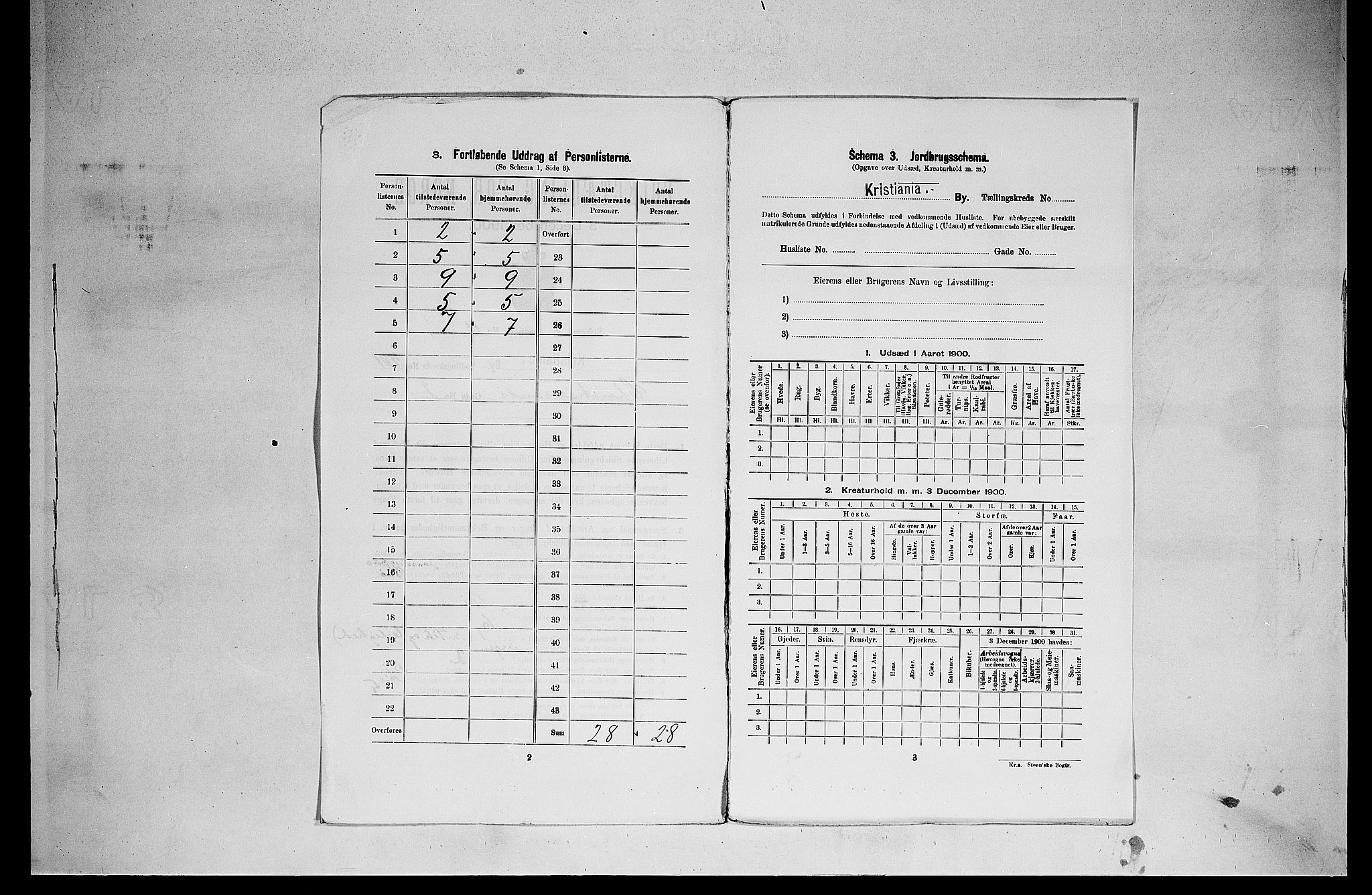 SAO, 1900 census for Kristiania, 1900, p. 12567