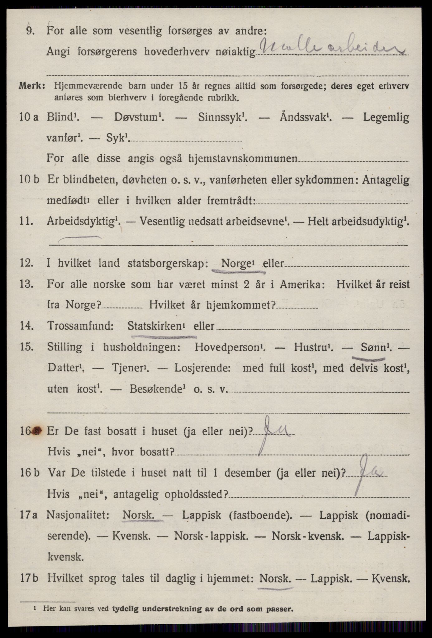 SAT, 1920 census for Buvik, 1920, p. 1227