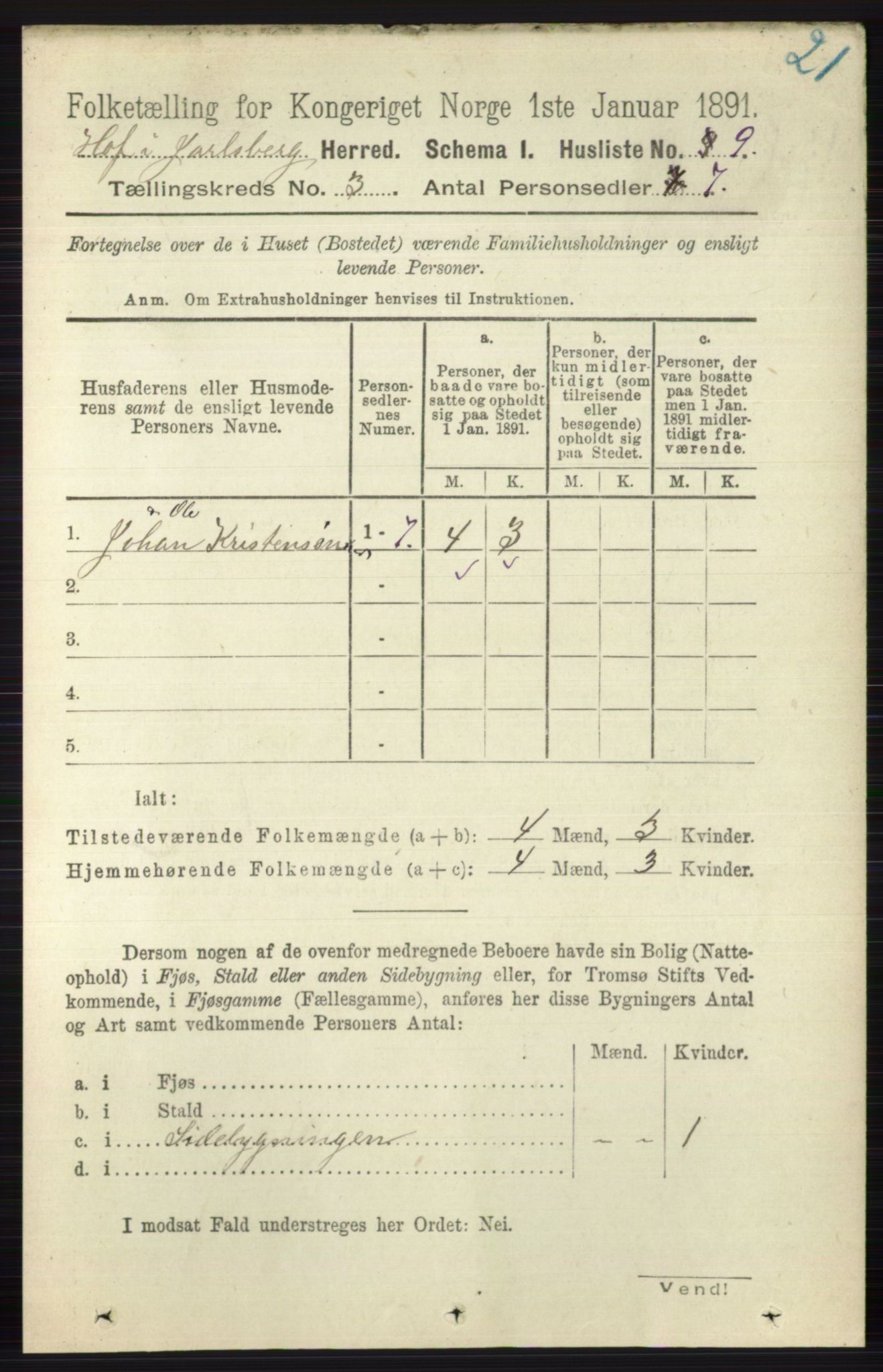 RA, 1891 census for 0714 Hof, 1891, p. 853