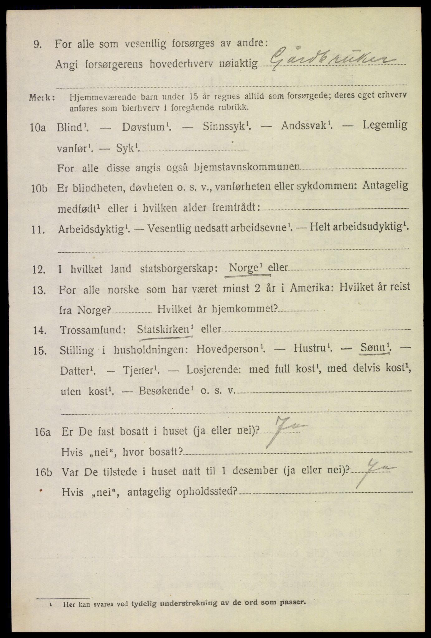 SAH, 1920 census for Brandval, 1920, p. 2993