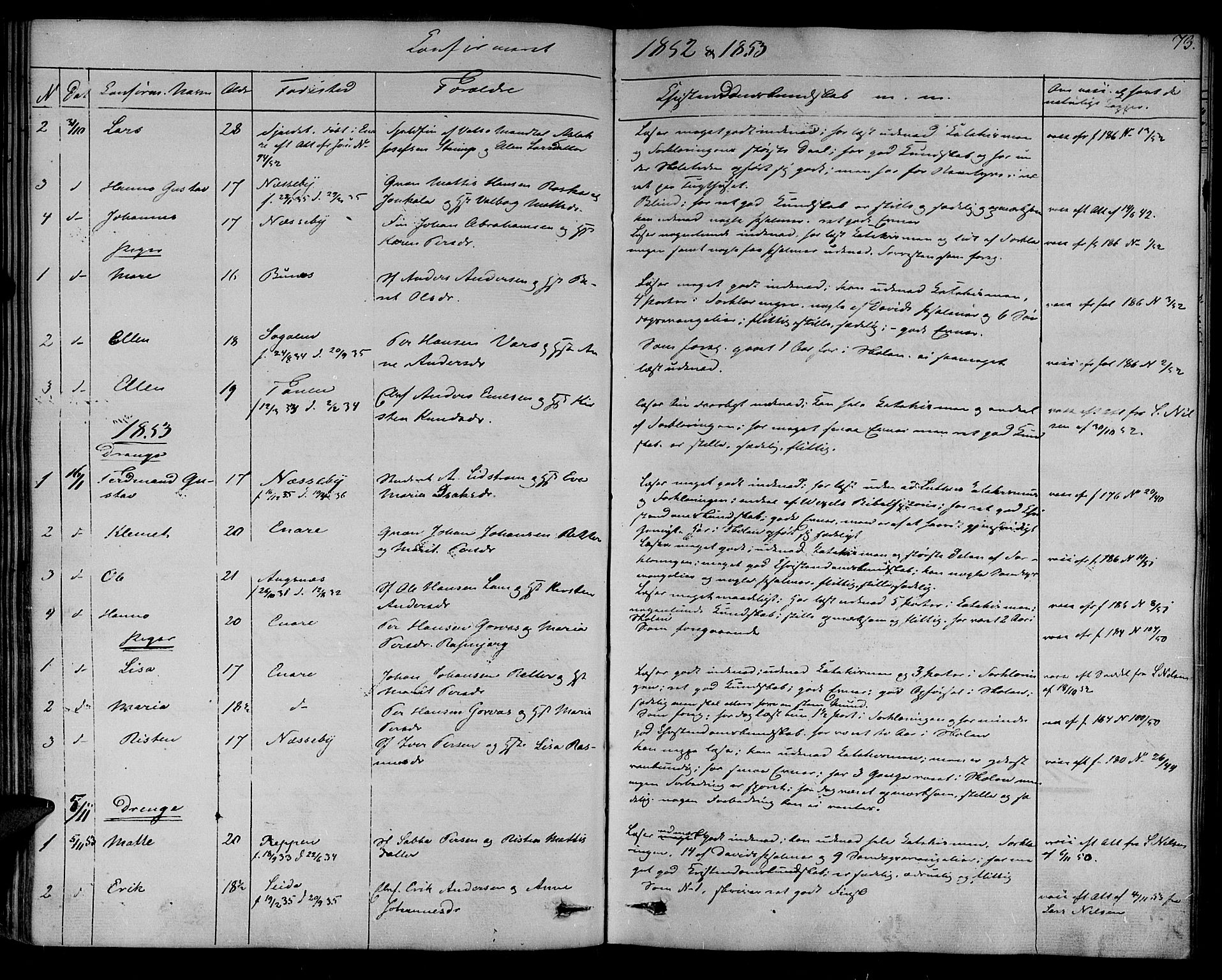 Nesseby sokneprestkontor, SATØ/S-1330/H/Ha/L0001kirke: Parish register (official) no. 1, 1838-1855, p. 73