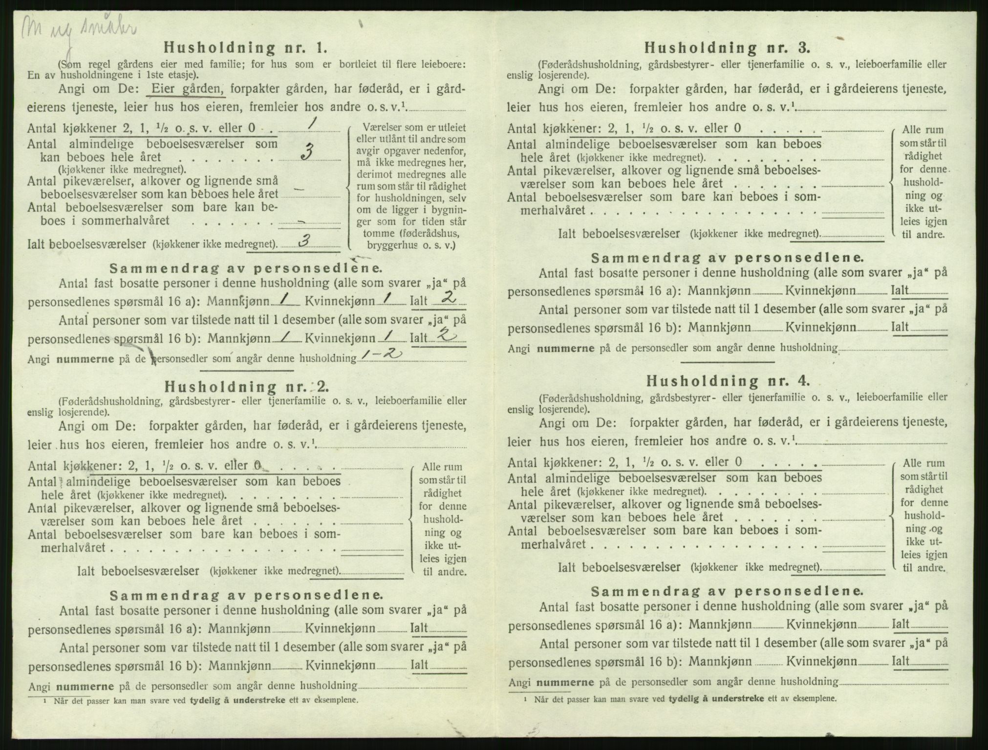 SAT, 1920 census for Hen, 1920, p. 29