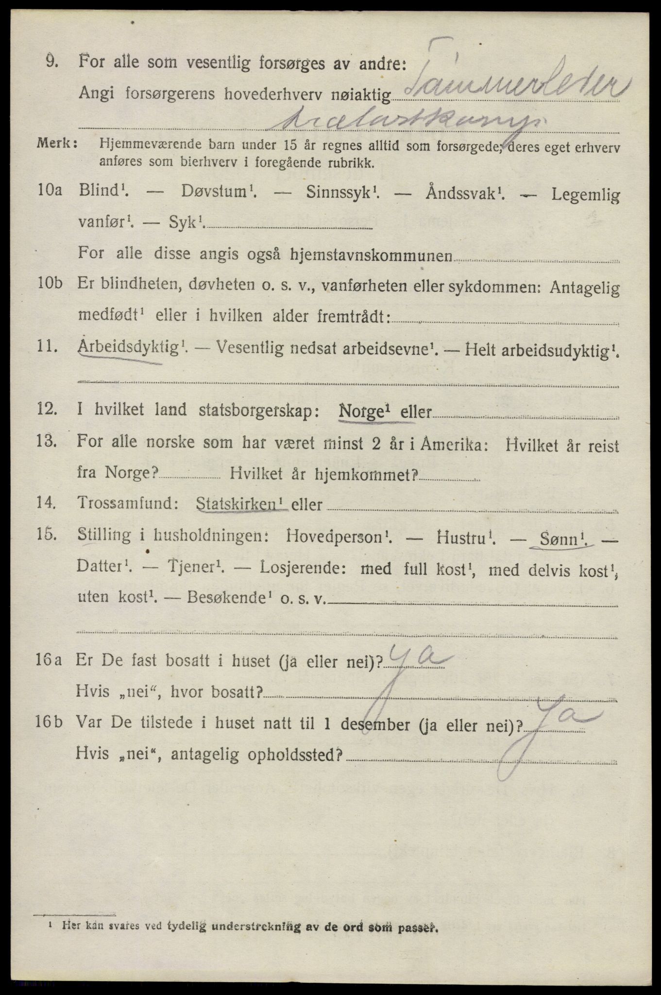 SAO, 1920 census for Glemmen, 1920, p. 4064