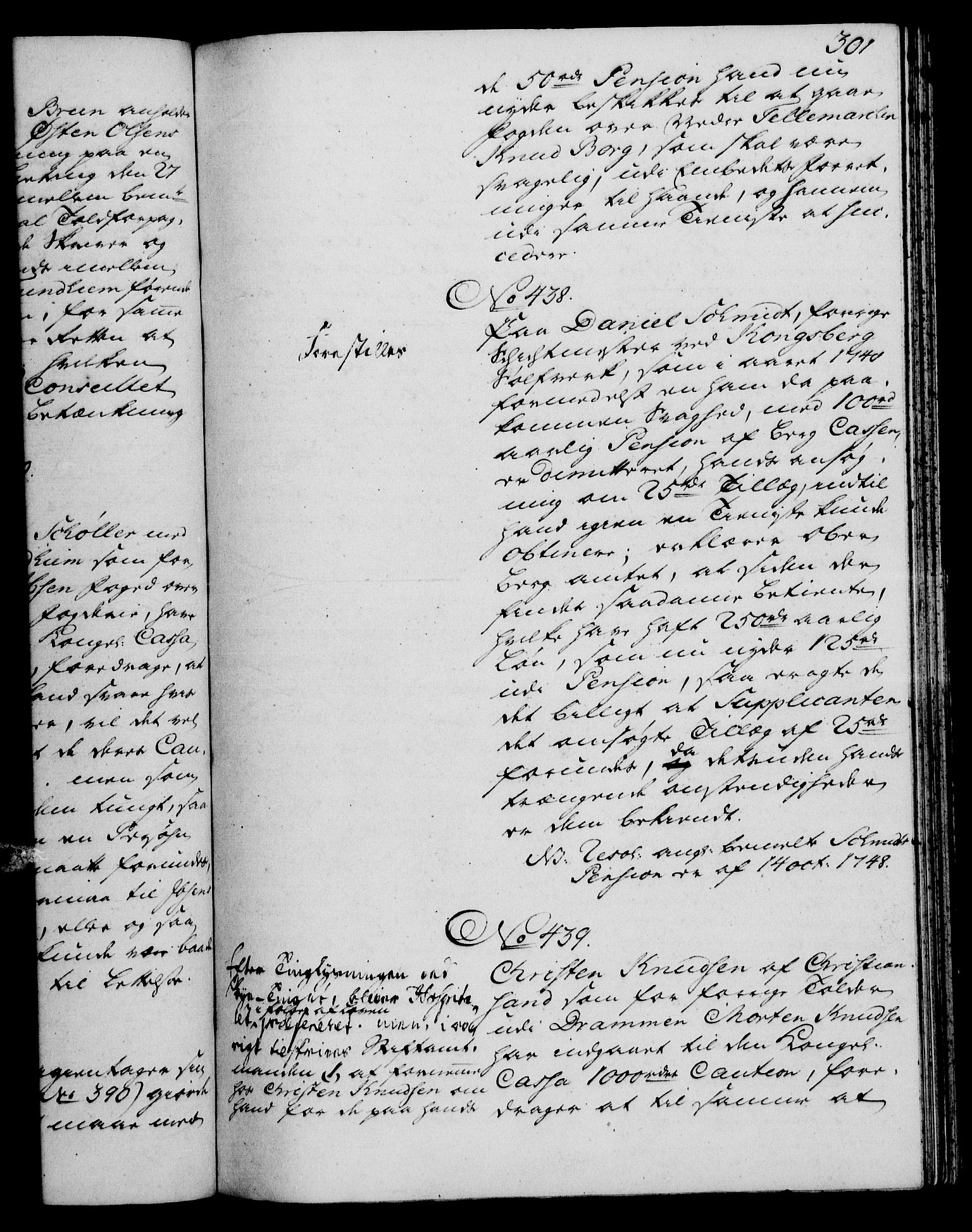 Rentekammeret, Kammerkanselliet, RA/EA-3111/G/Gh/Gha/L0030: Norsk ekstraktmemorialprotokoll (merket RK 53.75), 1749-1751, p. 301