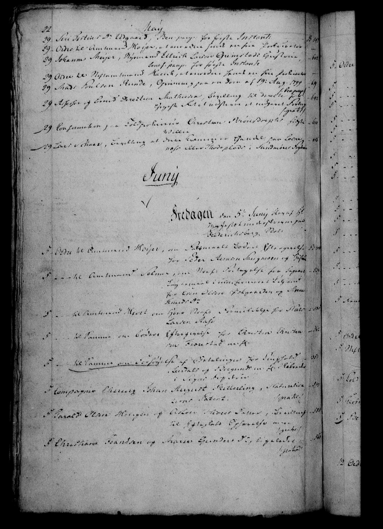 Danske Kanselli 1800-1814, RA/EA-3024/H/Hf/Hfb/Hfbc/L0002: Underskrivelsesbok m. register, 1801, p. 22
