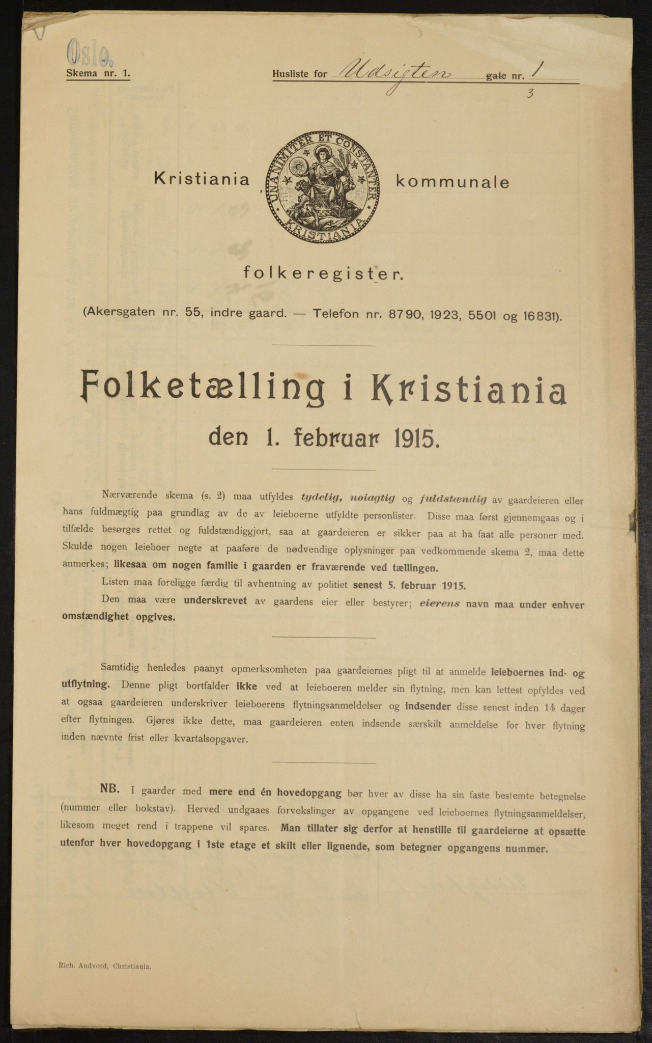 OBA, Municipal Census 1915 for Kristiania, 1915, p. 121947