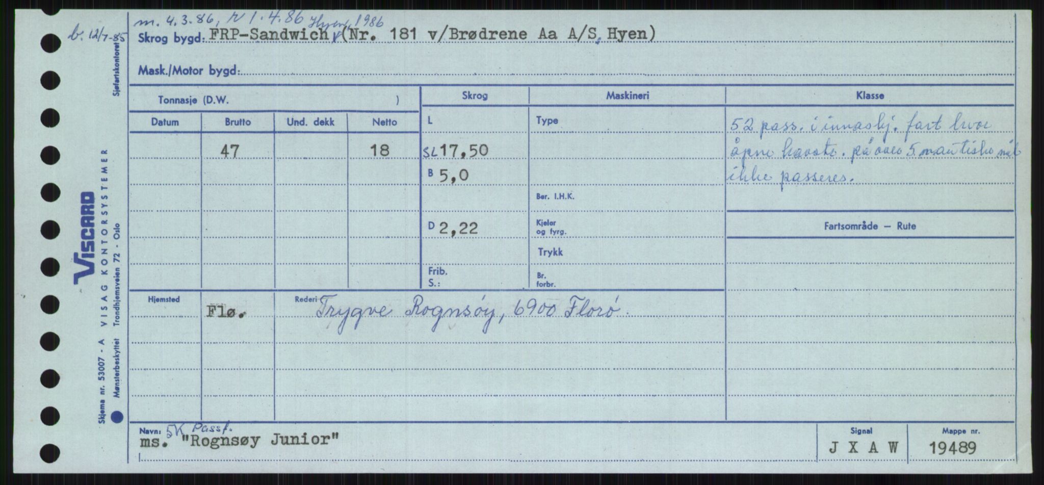 Sjøfartsdirektoratet med forløpere, Skipsmålingen, RA/S-1627/H/Ha/L0004/0002: Fartøy, Mas-R / Fartøy, Odin-R, p. 789