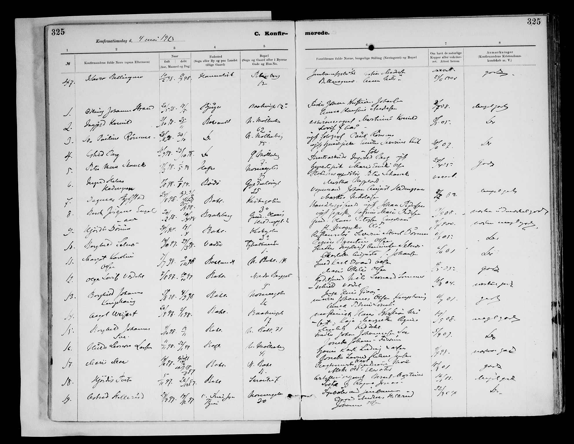 Ministerialprotokoller, klokkerbøker og fødselsregistre - Sør-Trøndelag, AV/SAT-A-1456/604/L0203: Parish register (official) no. 604A23, 1908-1916, p. 325