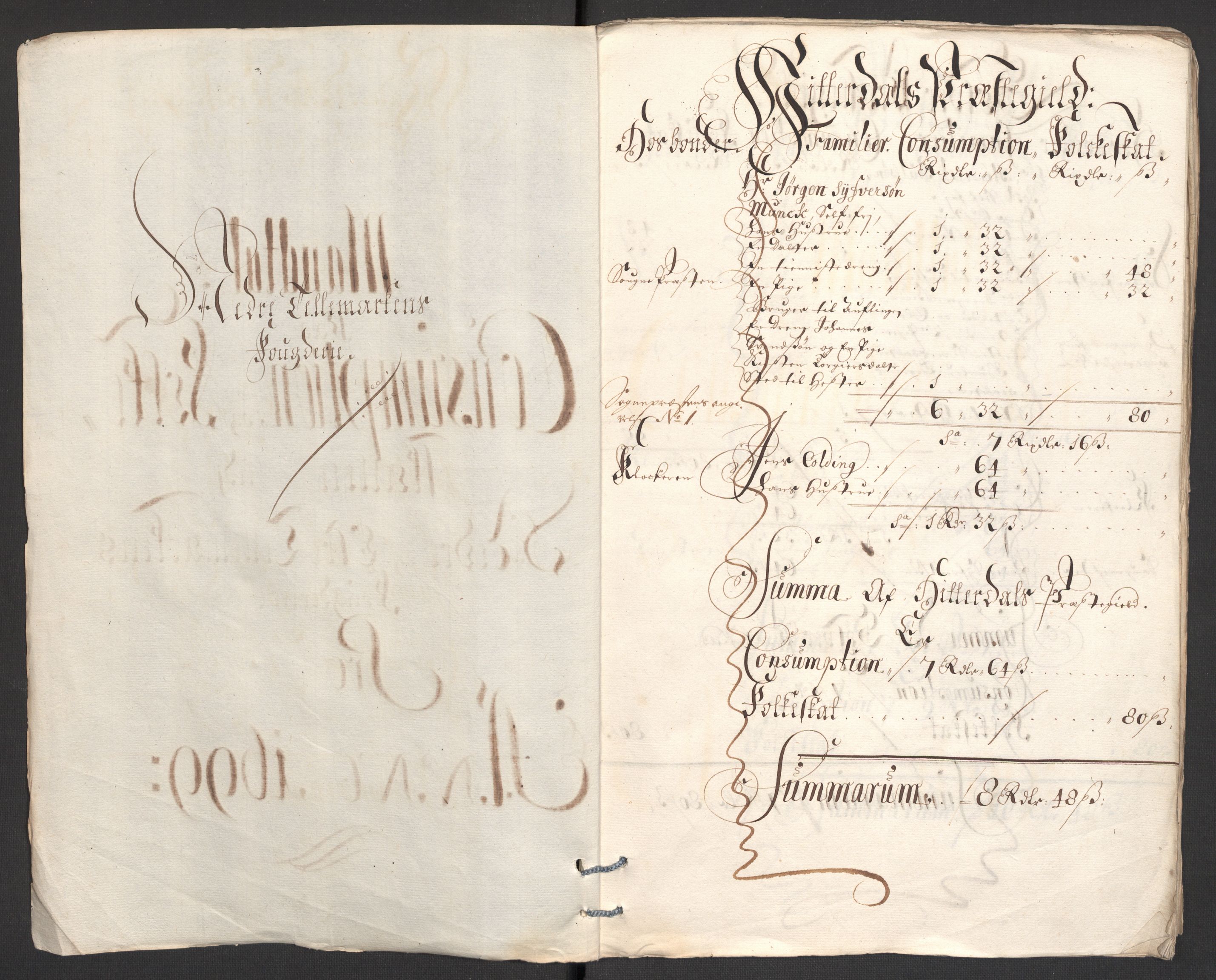 Rentekammeret inntil 1814, Reviderte regnskaper, Fogderegnskap, RA/EA-4092/R36/L2101: Fogderegnskap Øvre og Nedre Telemark og Bamble, 1699, p. 45