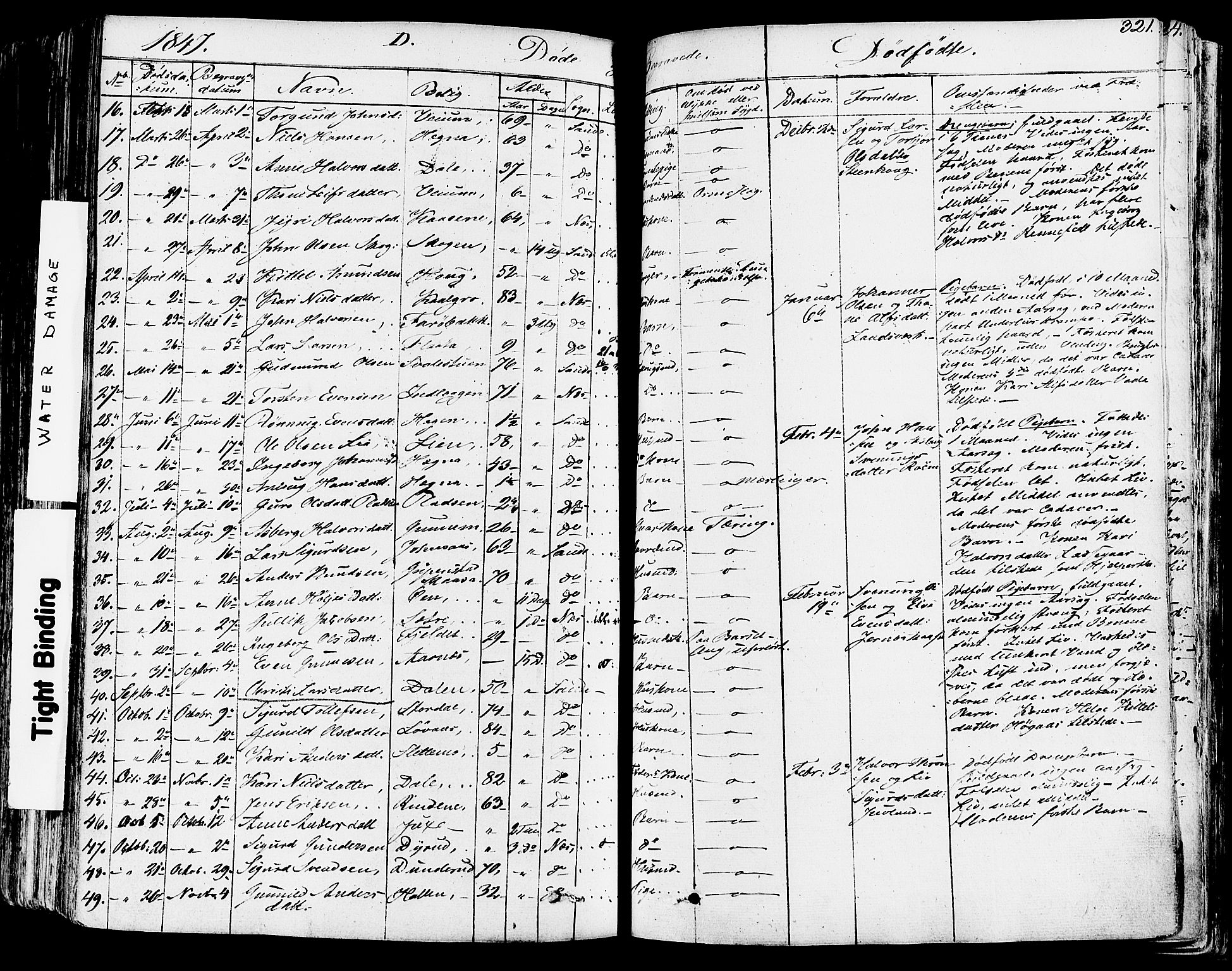 Sauherad kirkebøker, SAKO/A-298/F/Fa/L0006: Parish register (official) no. I 6, 1827-1850, p. 321
