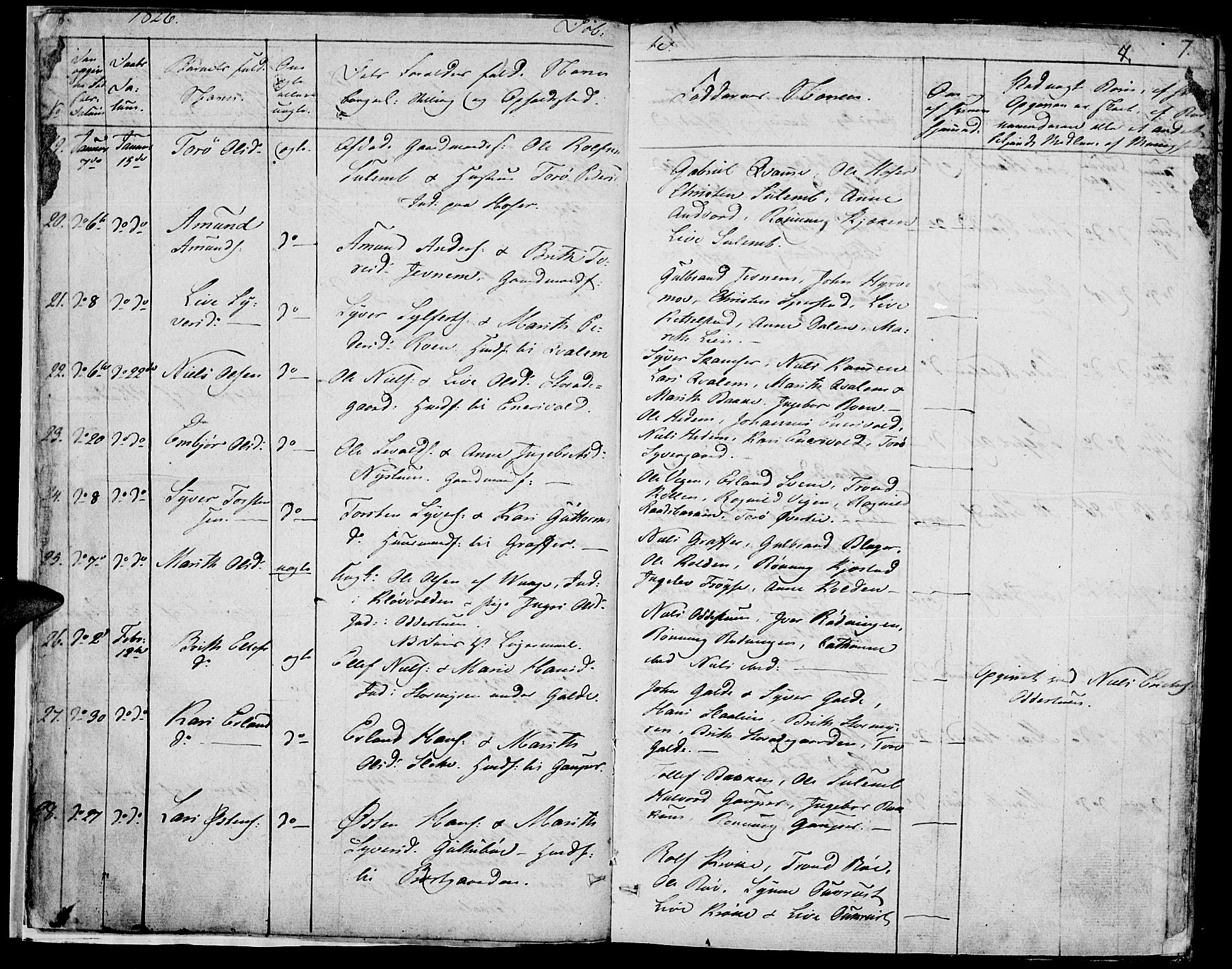 Lom prestekontor, SAH/PREST-070/K/L0005: Parish register (official) no. 5, 1825-1837, p. 6-7