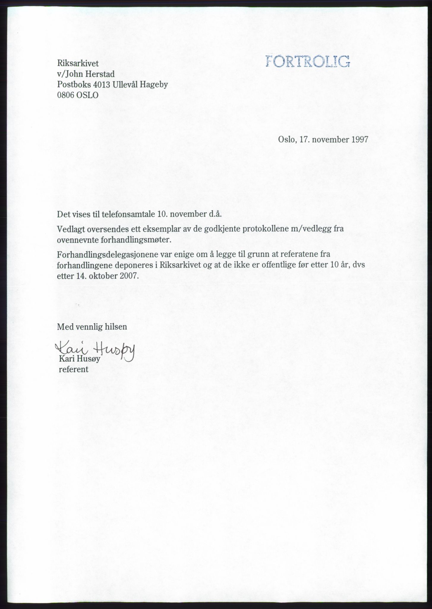 Forhandlingene mellom Kristelig Folkeparti, Senterpartiet og Venstre om dannelse av regjering, RA/PA-1073/A/L0001: Forhandlingsprotokoller, 1997, p. 2