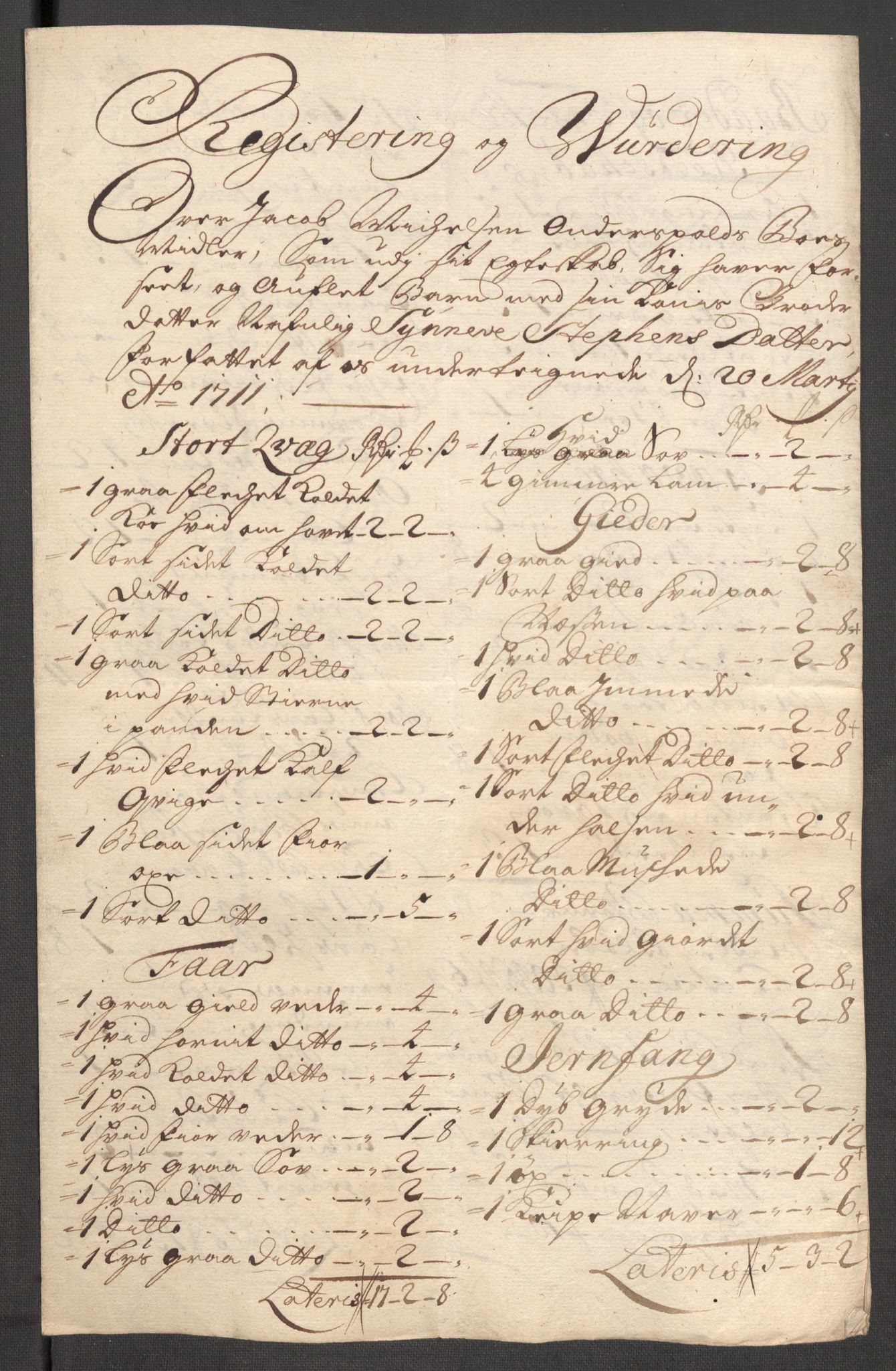 Rentekammeret inntil 1814, Reviderte regnskaper, Fogderegnskap, AV/RA-EA-4092/R53/L3433: Fogderegnskap Sunn- og Nordfjord, 1710-1711, p. 473