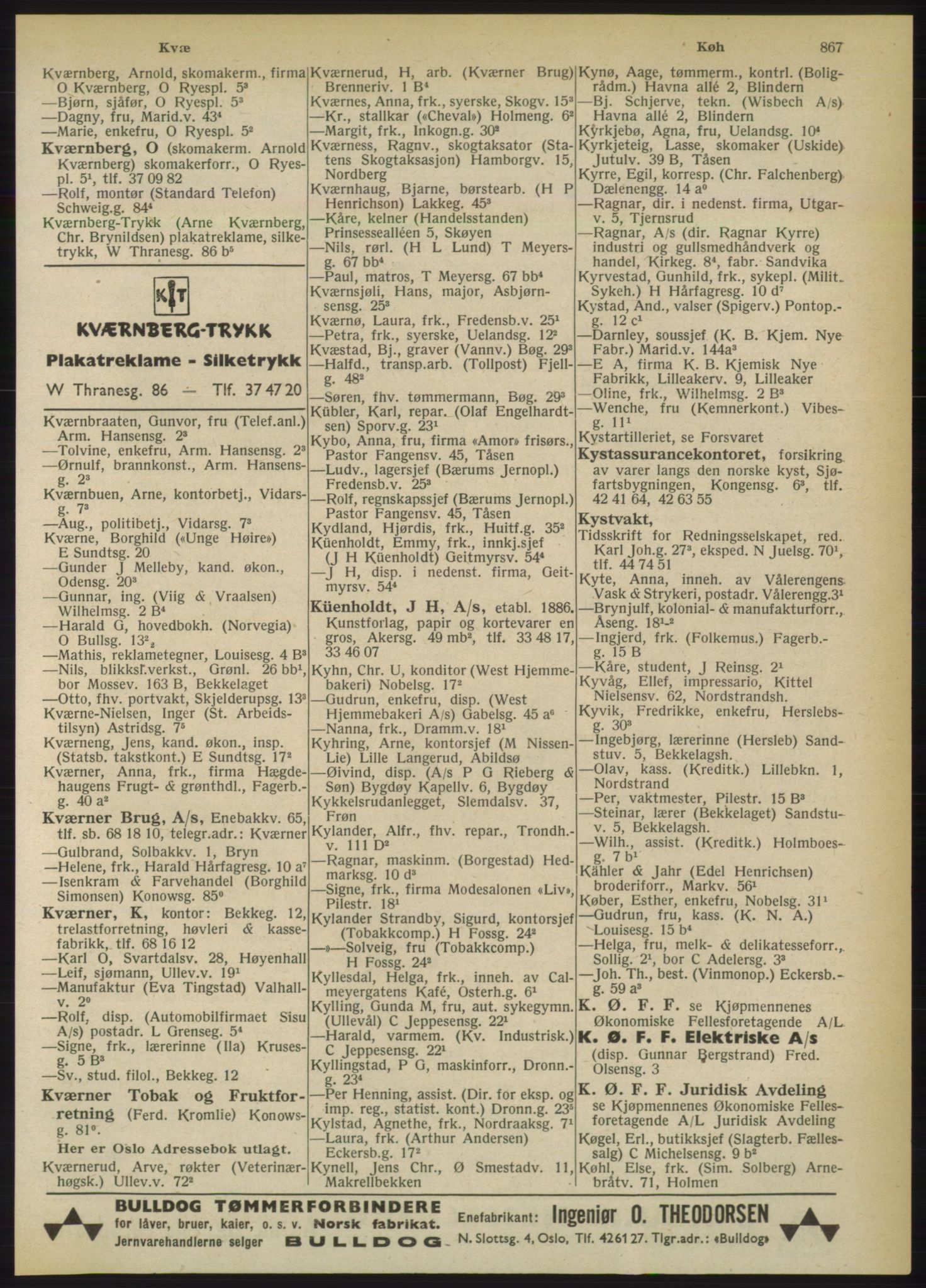 Kristiania/Oslo adressebok, PUBL/-, 1950, p. 867