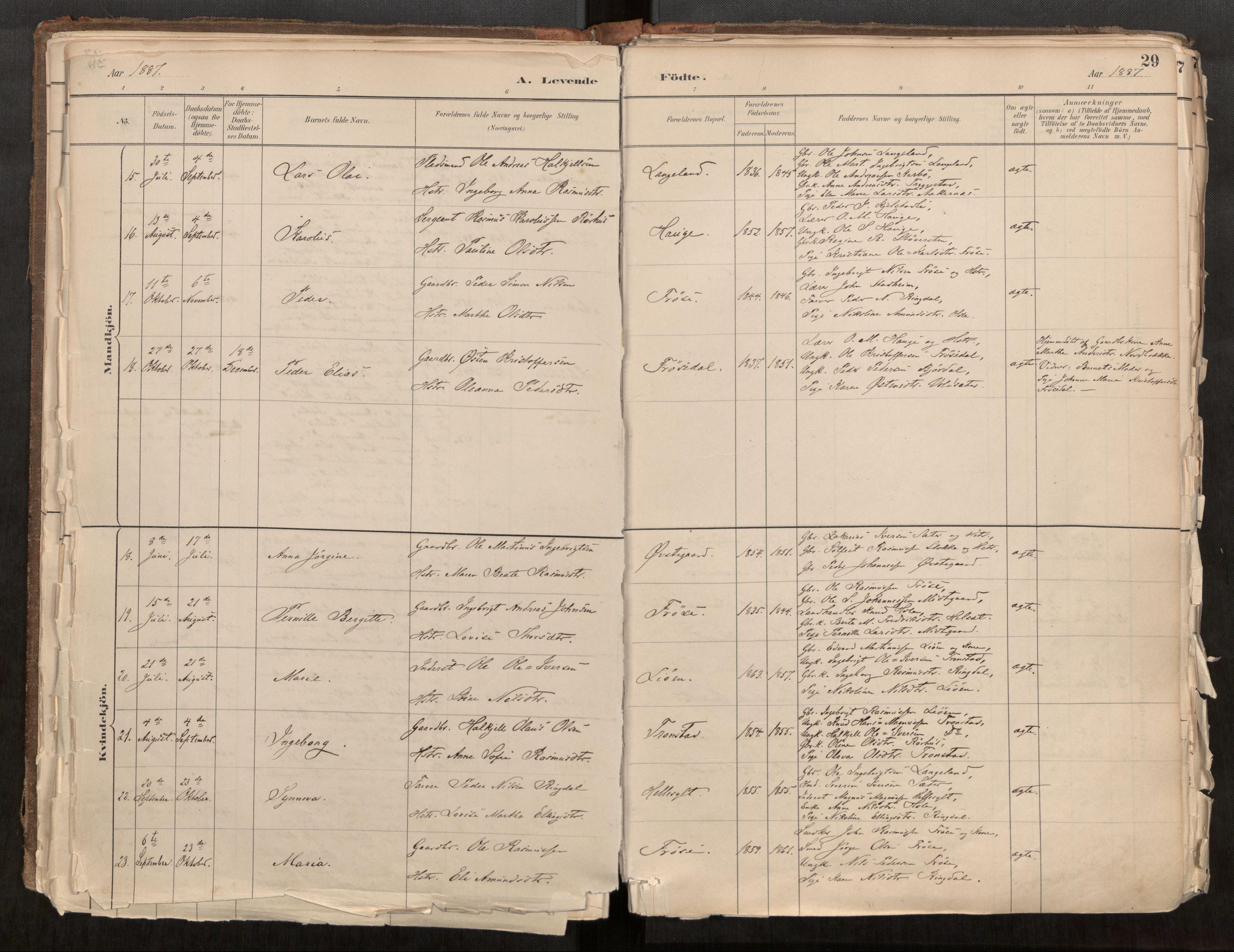 Sunnylven sokneprestkontor, AV/SAT-A-1007: Parish register (official) no. 517A08, 1882-1939, p. 29