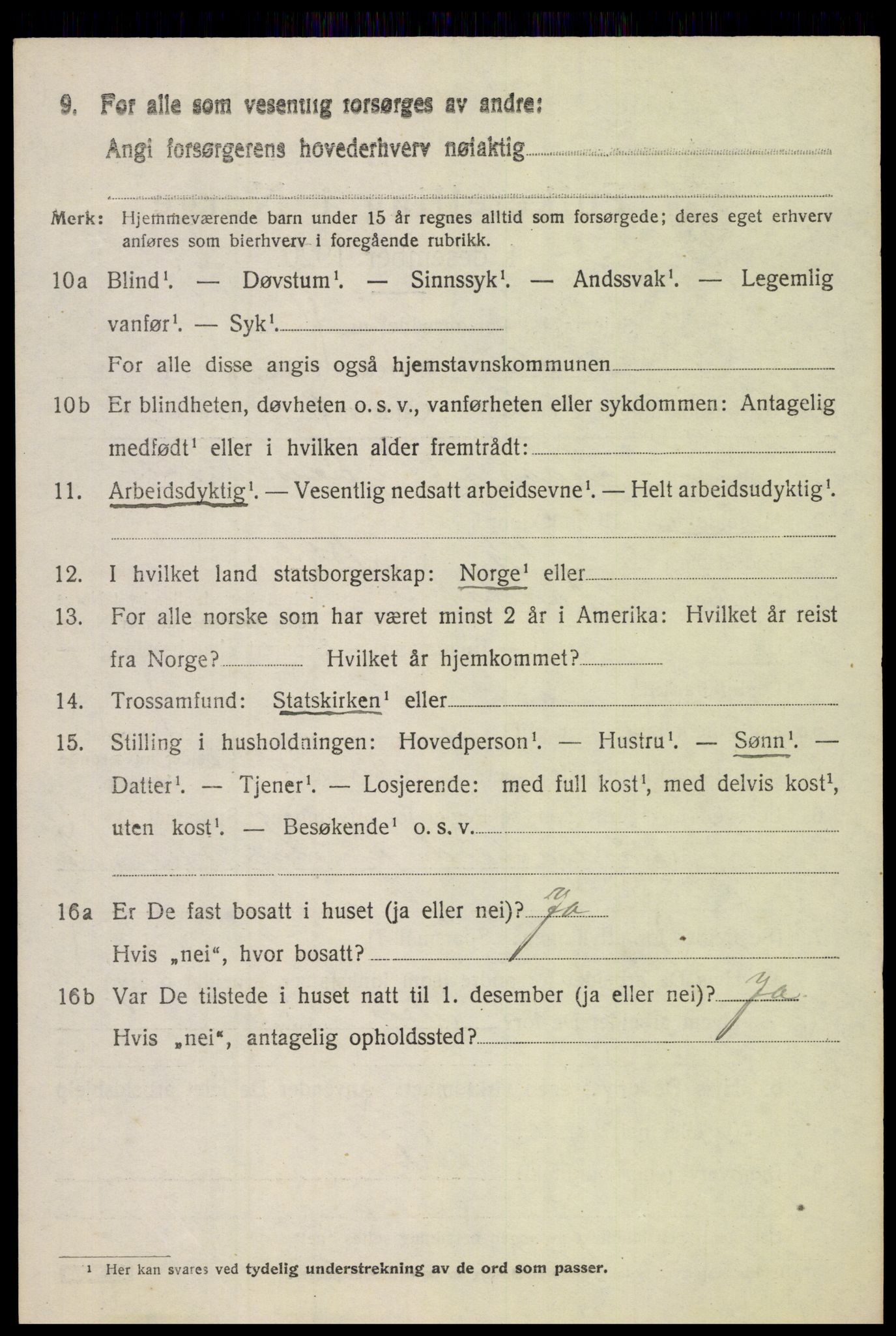 SAH, 1920 census for Vardal, 1920, p. 2452