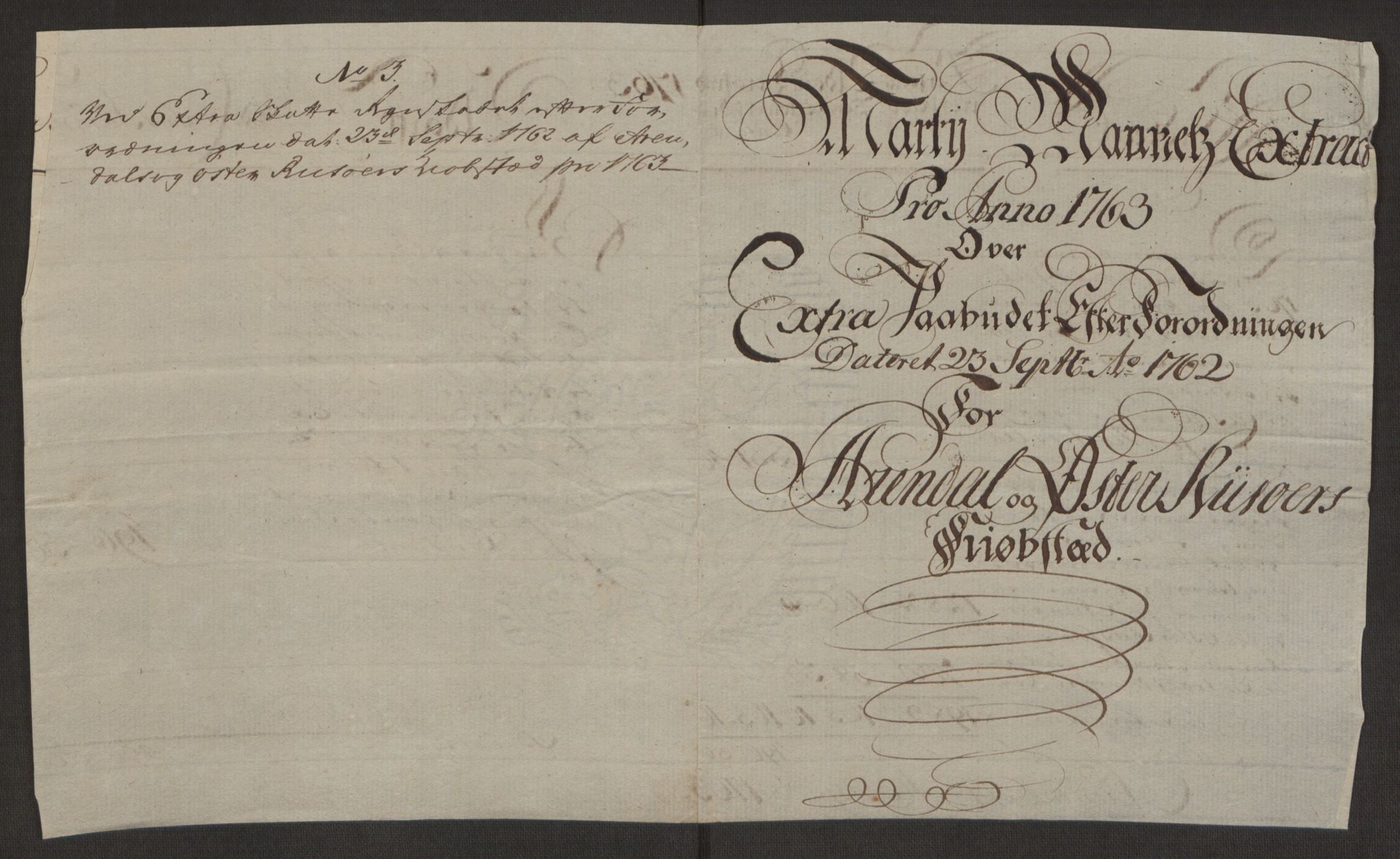 Rentekammeret inntil 1814, Reviderte regnskaper, Byregnskaper, AV/RA-EA-4066/R/Rl/L0230/0001: [L4] Kontribusjonsregnskap / Ekstraskatt, 1762-1764, p. 139