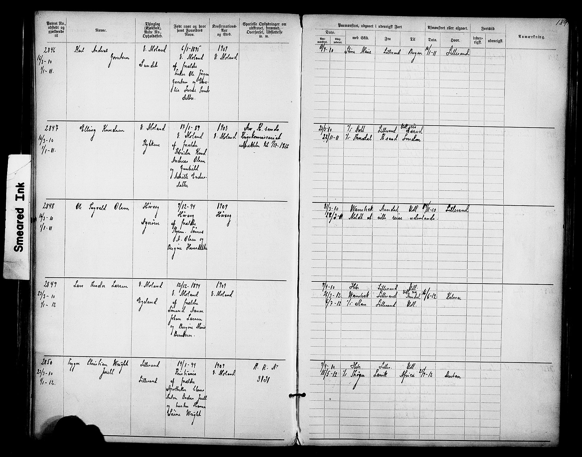 Lillesand mønstringskrets, AV/SAK-2031-0014/F/Fa/L0003: Annotasjonsrulle nr 1911-3489 med register, W-9, 1891-1932, p. 220