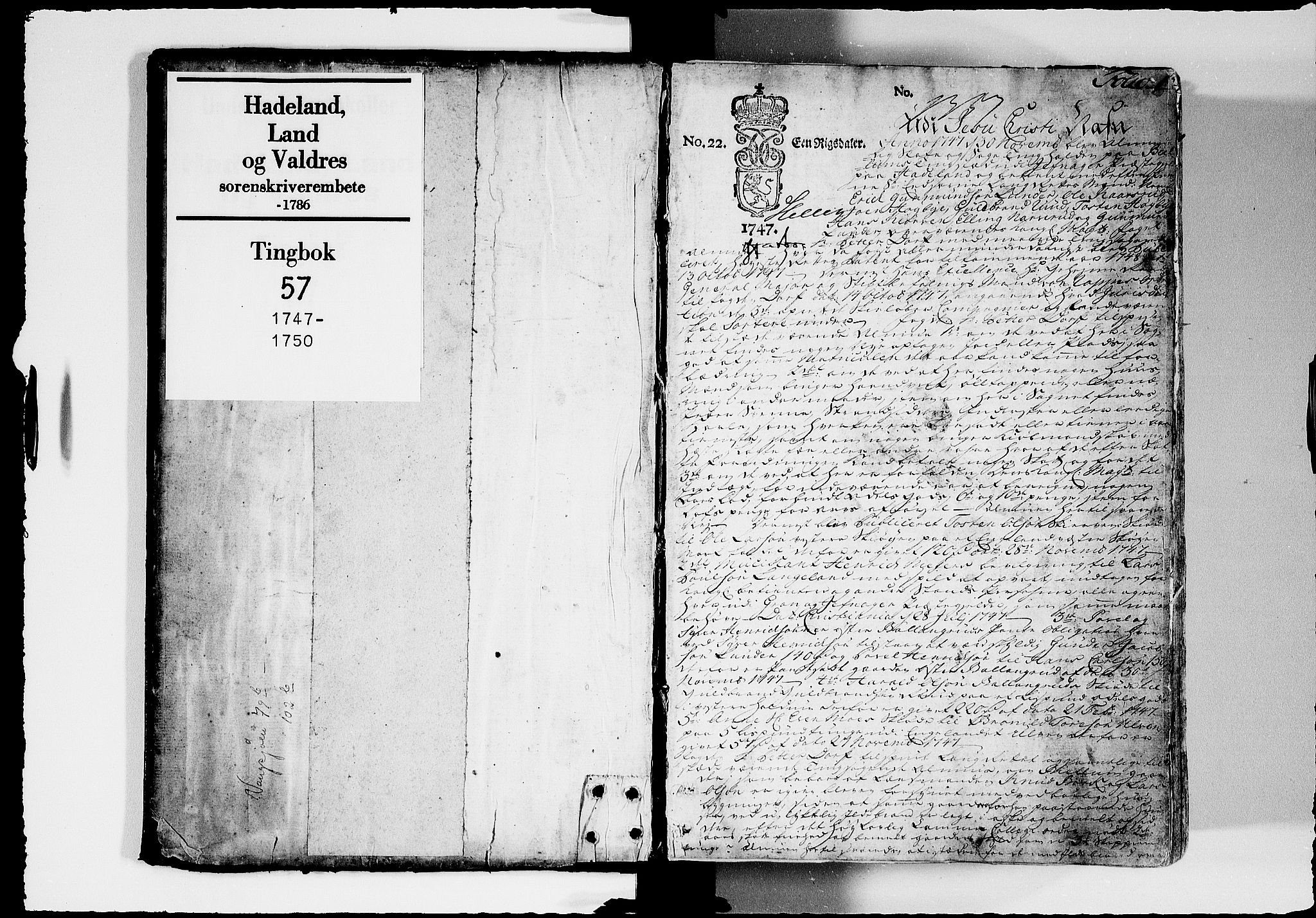 Hadeland, Land og Valdres sorenskriveri, SAH/TING-028/G/Gb/L0057: Tingbok, 1747-1750, p. 0b-1a