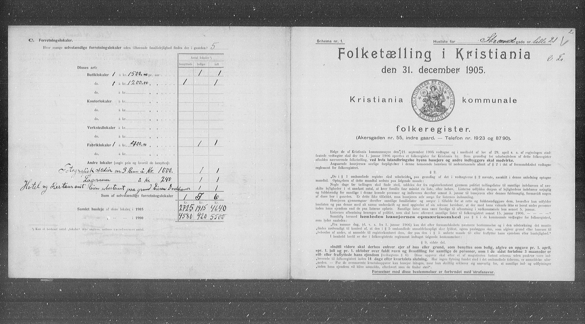 OBA, Municipal Census 1905 for Kristiania, 1905, p. 30269