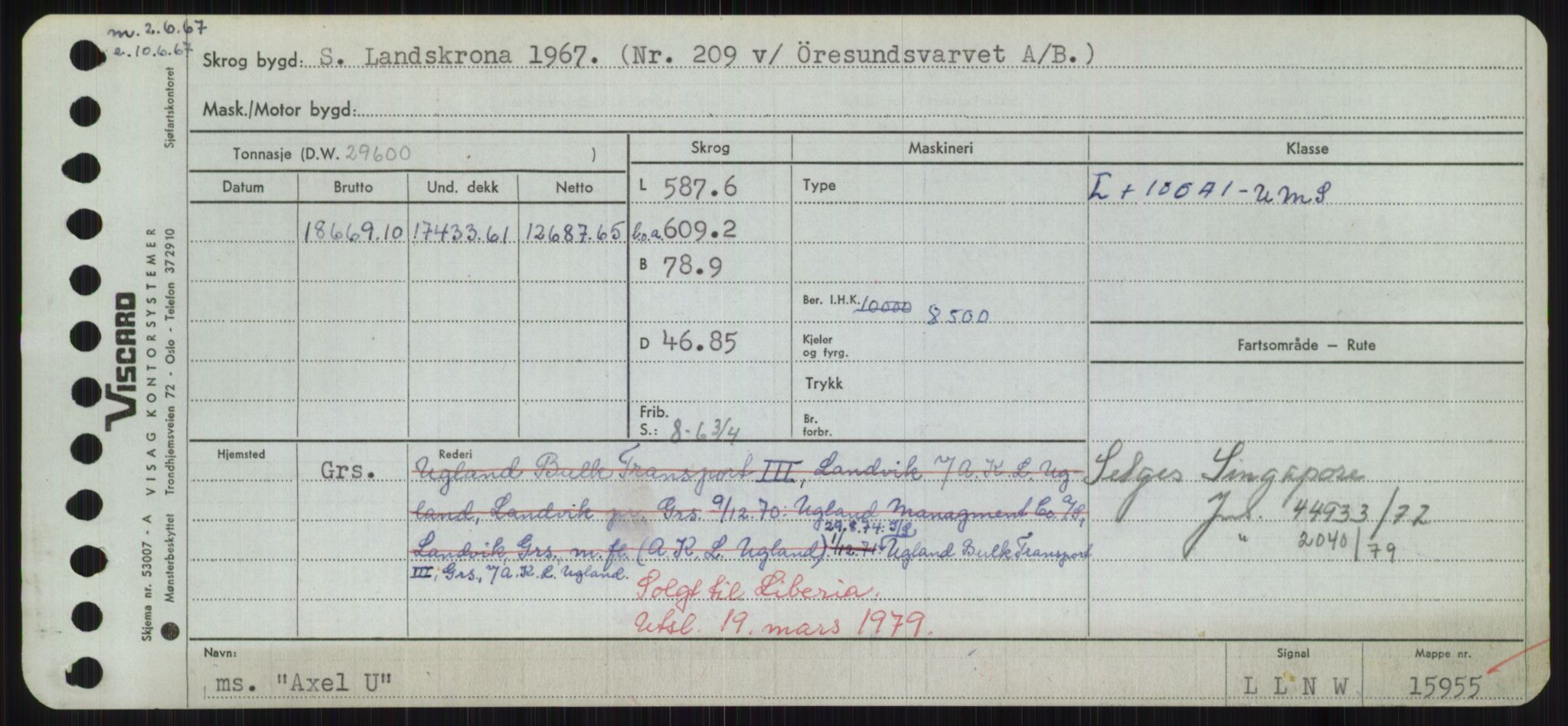 Sjøfartsdirektoratet med forløpere, Skipsmålingen, RA/S-1627/H/Hd/L0002: Fartøy, Apa-Axe, p. 533