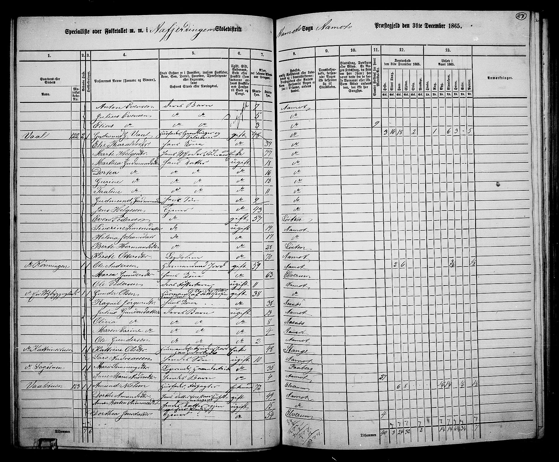 RA, 1865 census for Åmot, 1865, p. 82