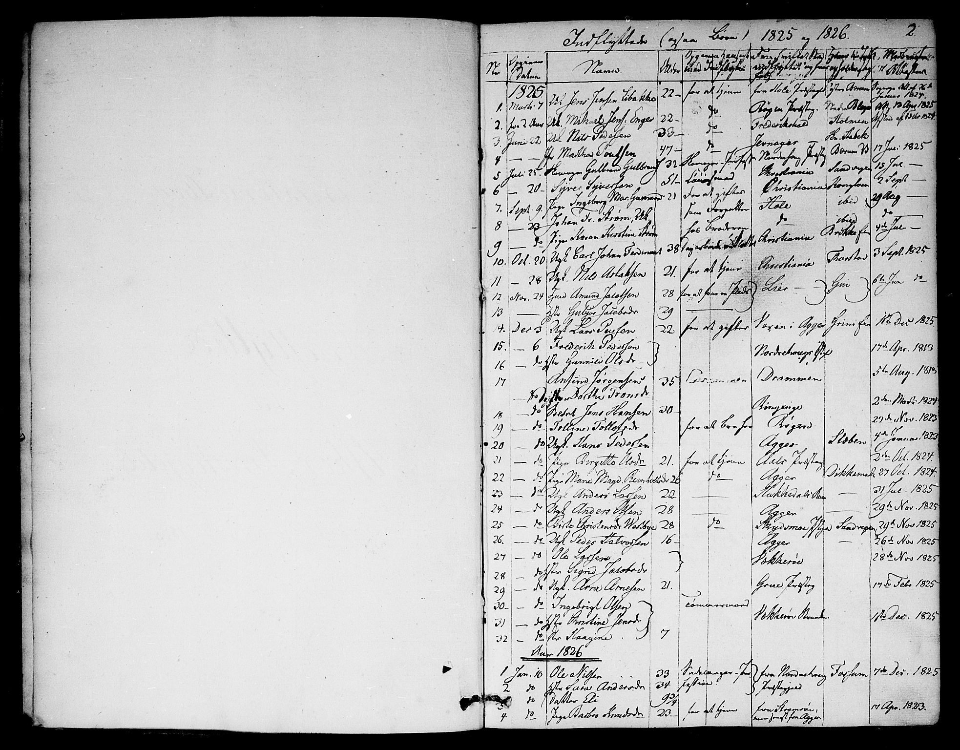 Asker prestekontor Kirkebøker, SAO/A-10256a/F/Fa/L0012: Parish register (official) no. I 12, 1825-1878, p. 2