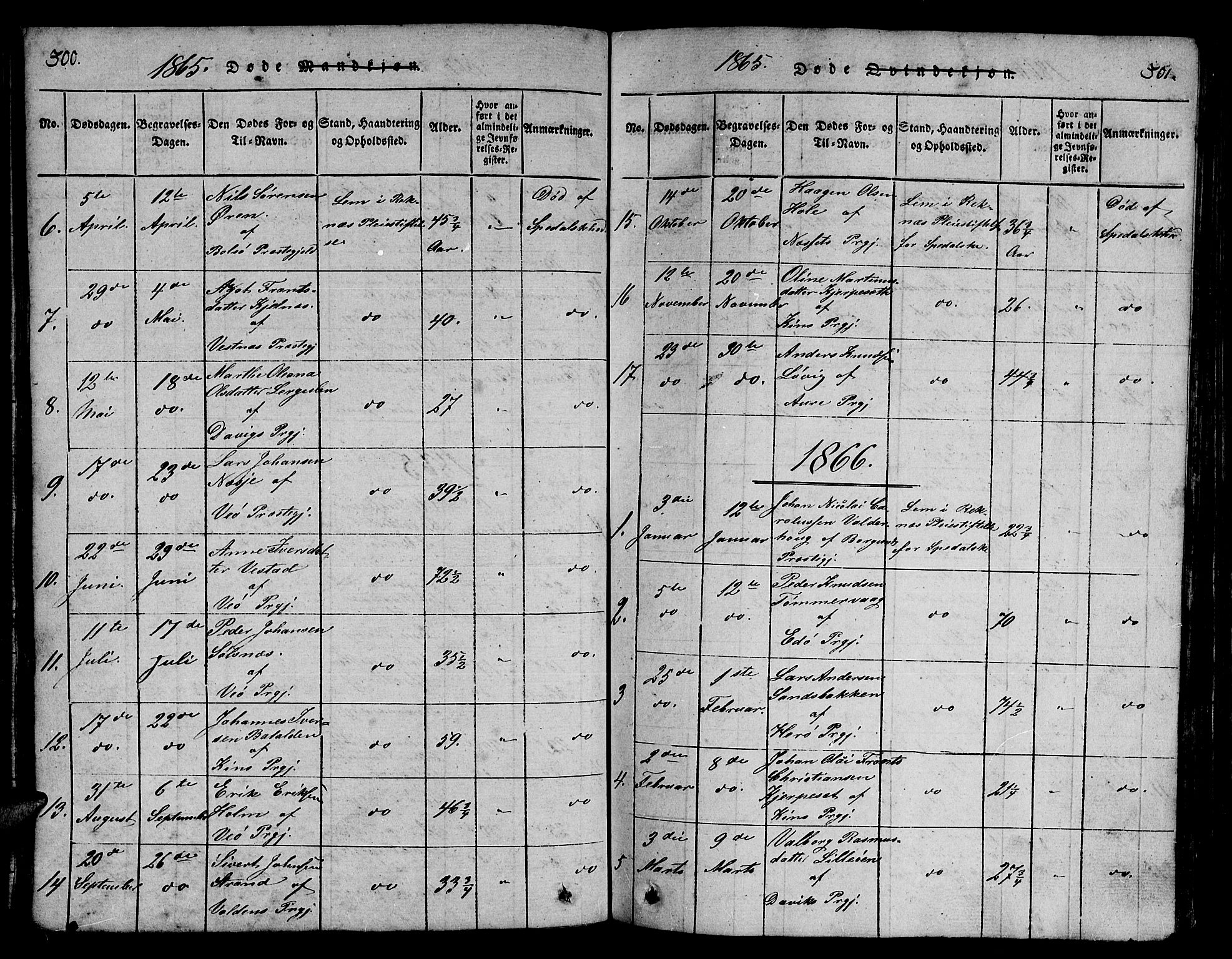 Ministerialprotokoller, klokkerbøker og fødselsregistre - Møre og Romsdal, SAT/A-1454/558/L0700: Parish register (copy) no. 558C01, 1818-1868, p. 300-301