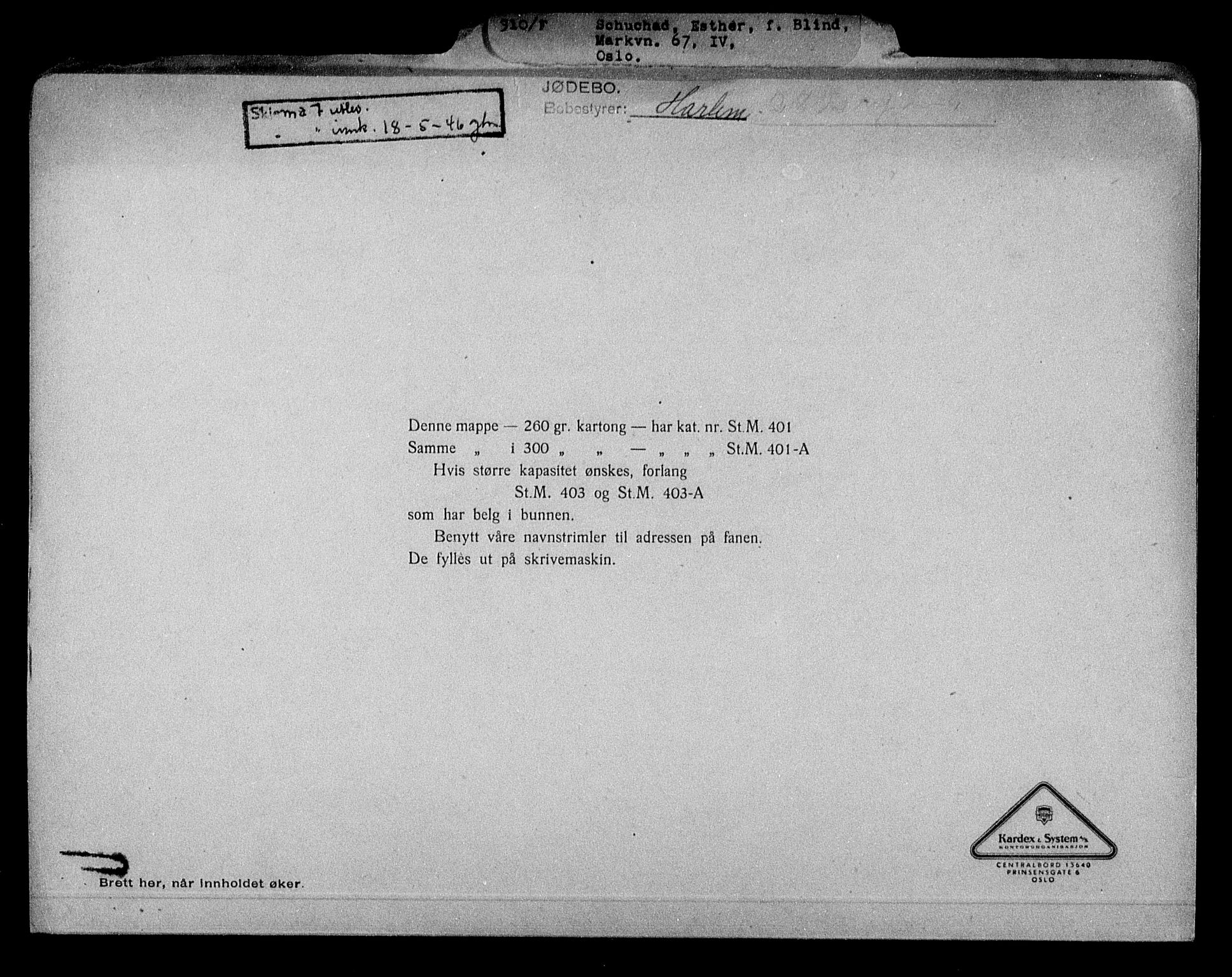 Justisdepartementet, Tilbakeføringskontoret for inndratte formuer, RA/S-1564/H/Hc/Hcc/L0979: --, 1945-1947, p. 320