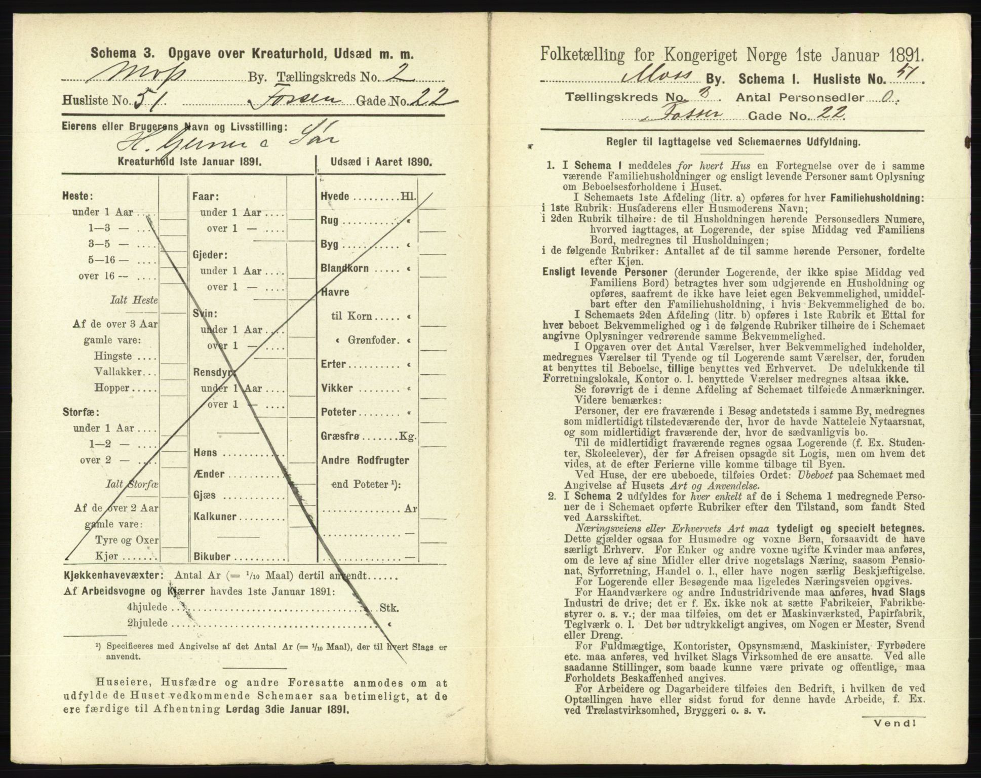 RA, 1891 census for 0104 Moss, 1891, p. 242