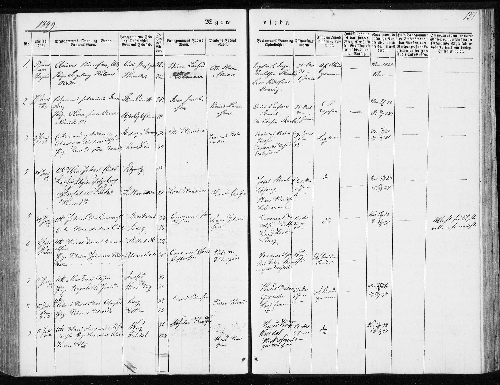 Ministerialprotokoller, klokkerbøker og fødselsregistre - Møre og Romsdal, AV/SAT-A-1454/528/L0415: Curate's parish register no. 528B03, 1843-1852, p. 151