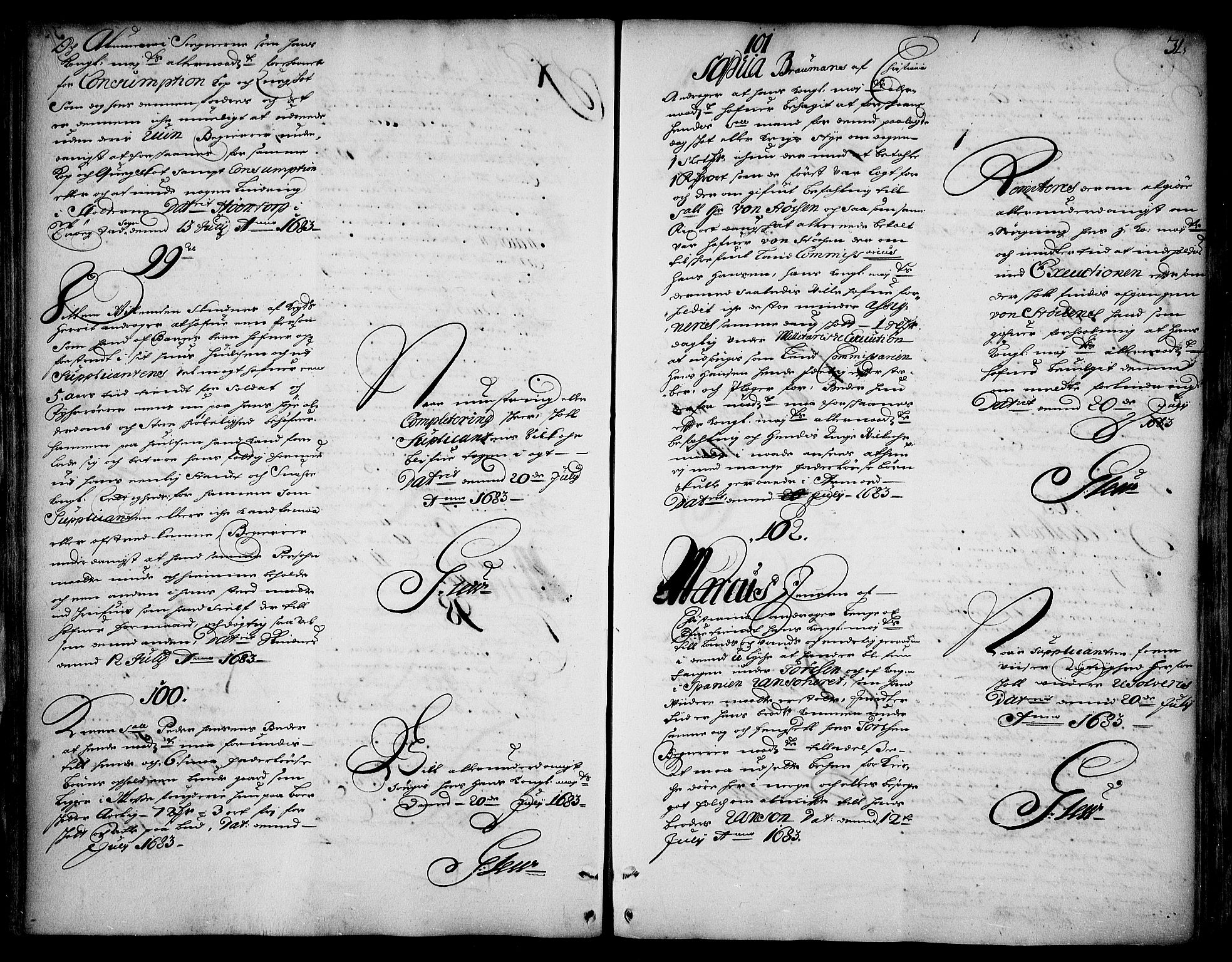 Stattholderembetet 1572-1771, AV/RA-EA-2870/Ad/L0004: Supplikasjons- og resolusjonsprotokoll, 1683-1691, p. 29b-30a