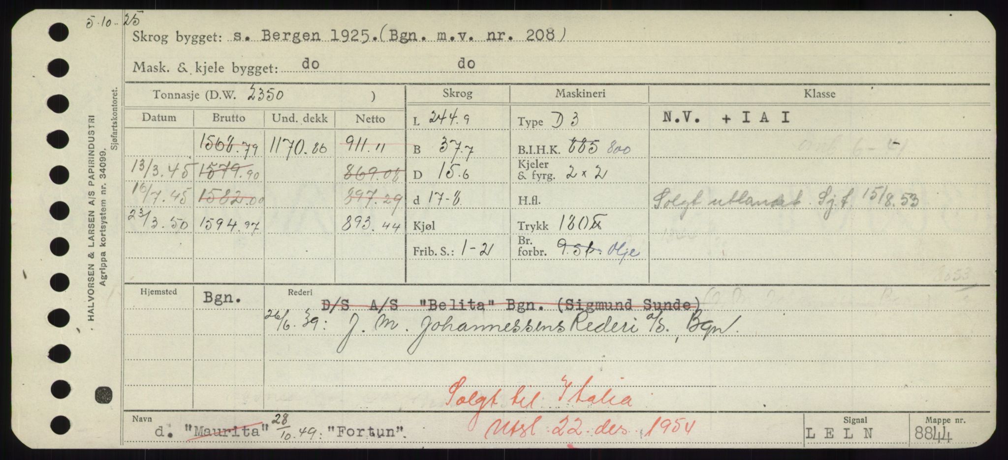 Sjøfartsdirektoratet med forløpere, Skipsmålingen, RA/S-1627/H/Hd/L0011: Fartøy, Fla-Får, p. 195