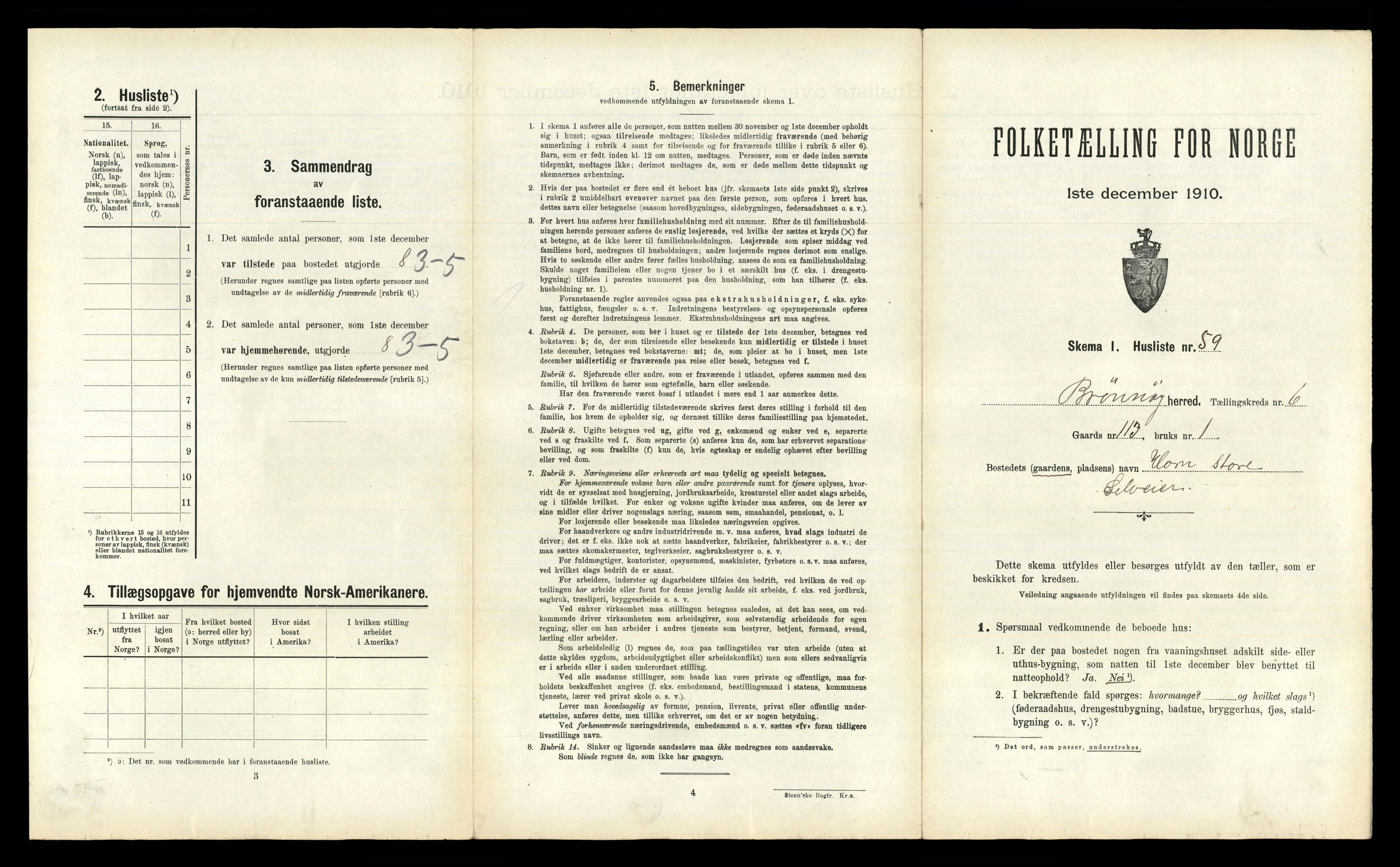 RA, 1910 census for Brønnøy, 1910, p. 591