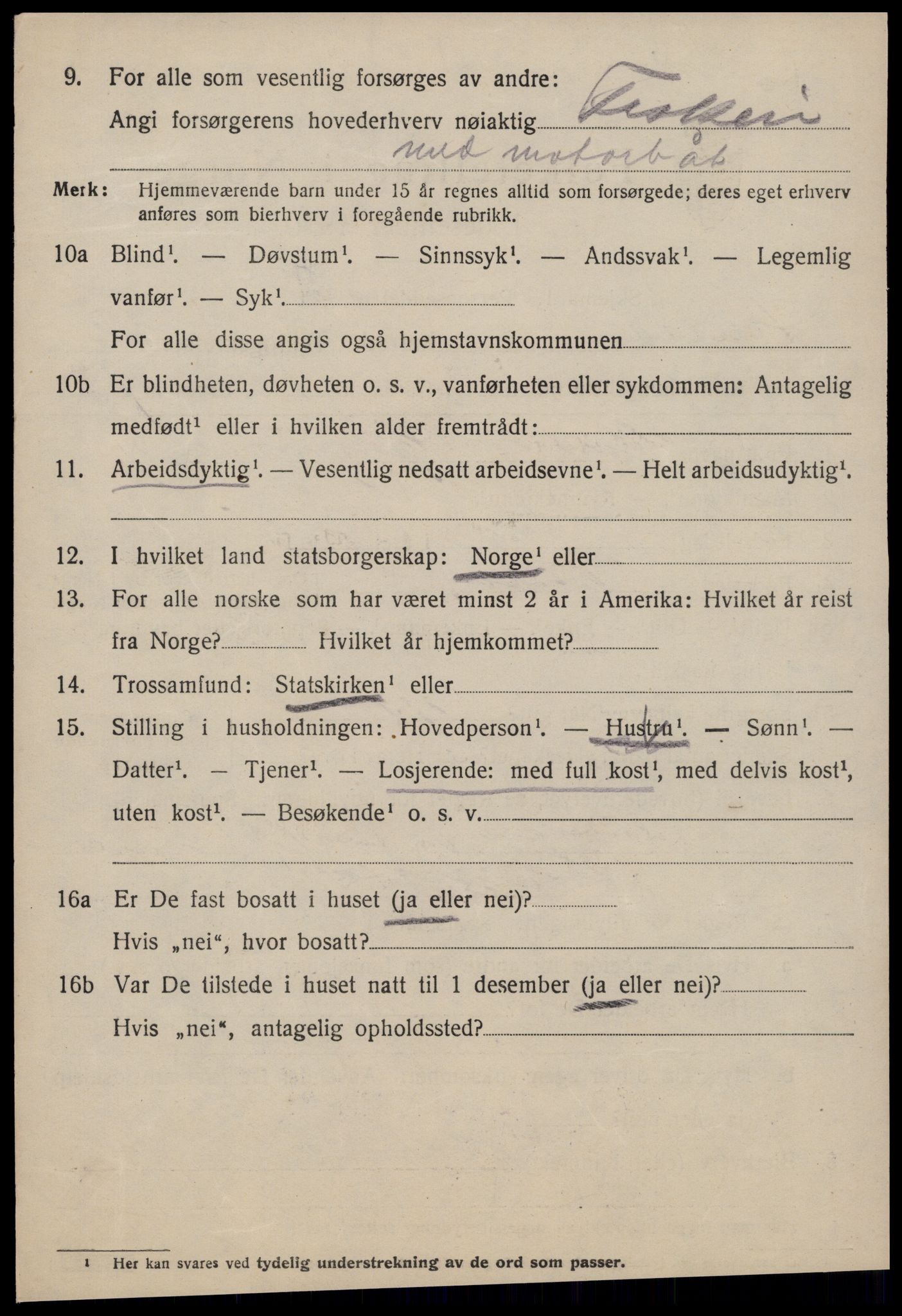 SAT, 1920 census for Fræna, 1920, p. 1536