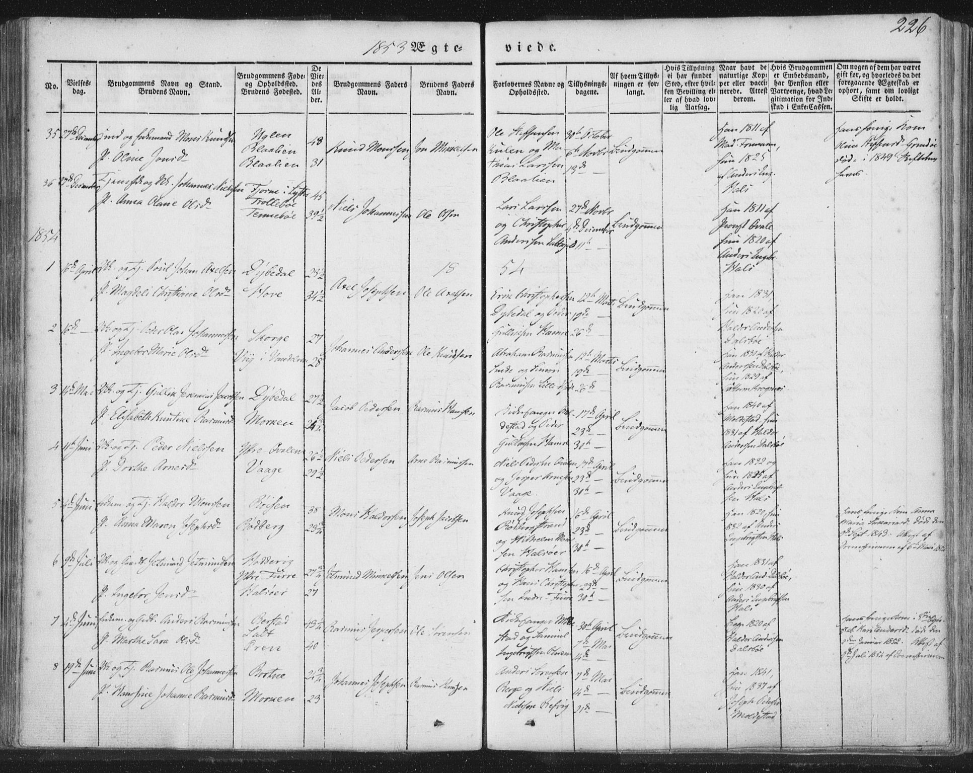 Selje sokneprestembete, AV/SAB-A-99938/H/Ha/Haa/Haaa: Parish register (official) no. A 10, 1844-1858, p. 226