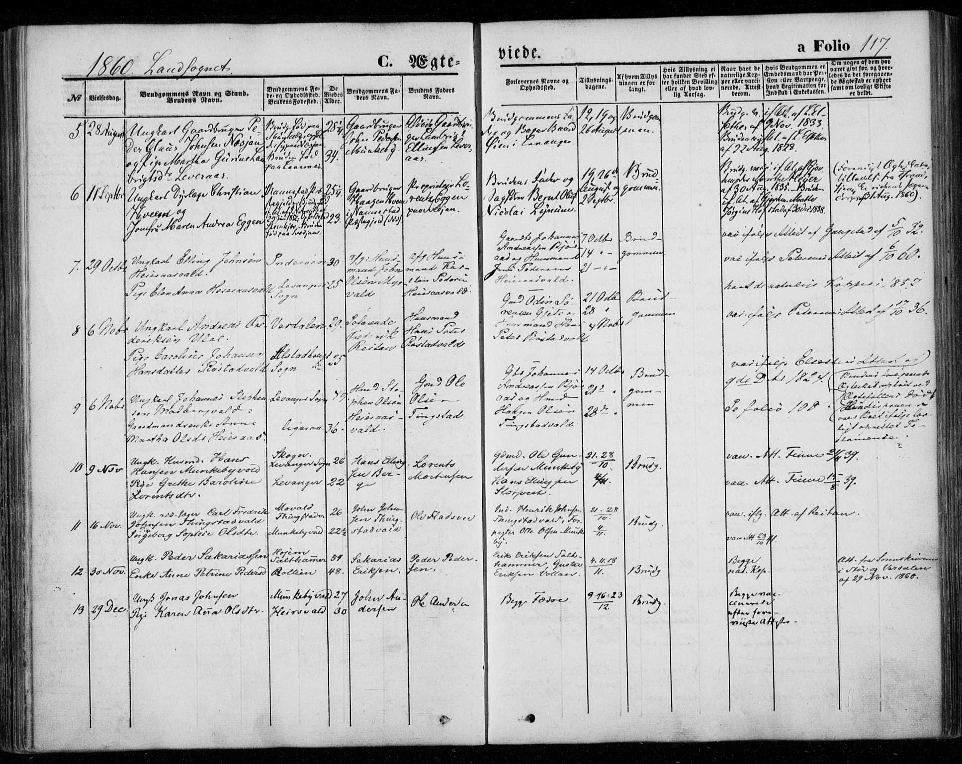 Ministerialprotokoller, klokkerbøker og fødselsregistre - Nord-Trøndelag, SAT/A-1458/720/L0184: Parish register (official) no. 720A02 /2, 1855-1863, p. 117