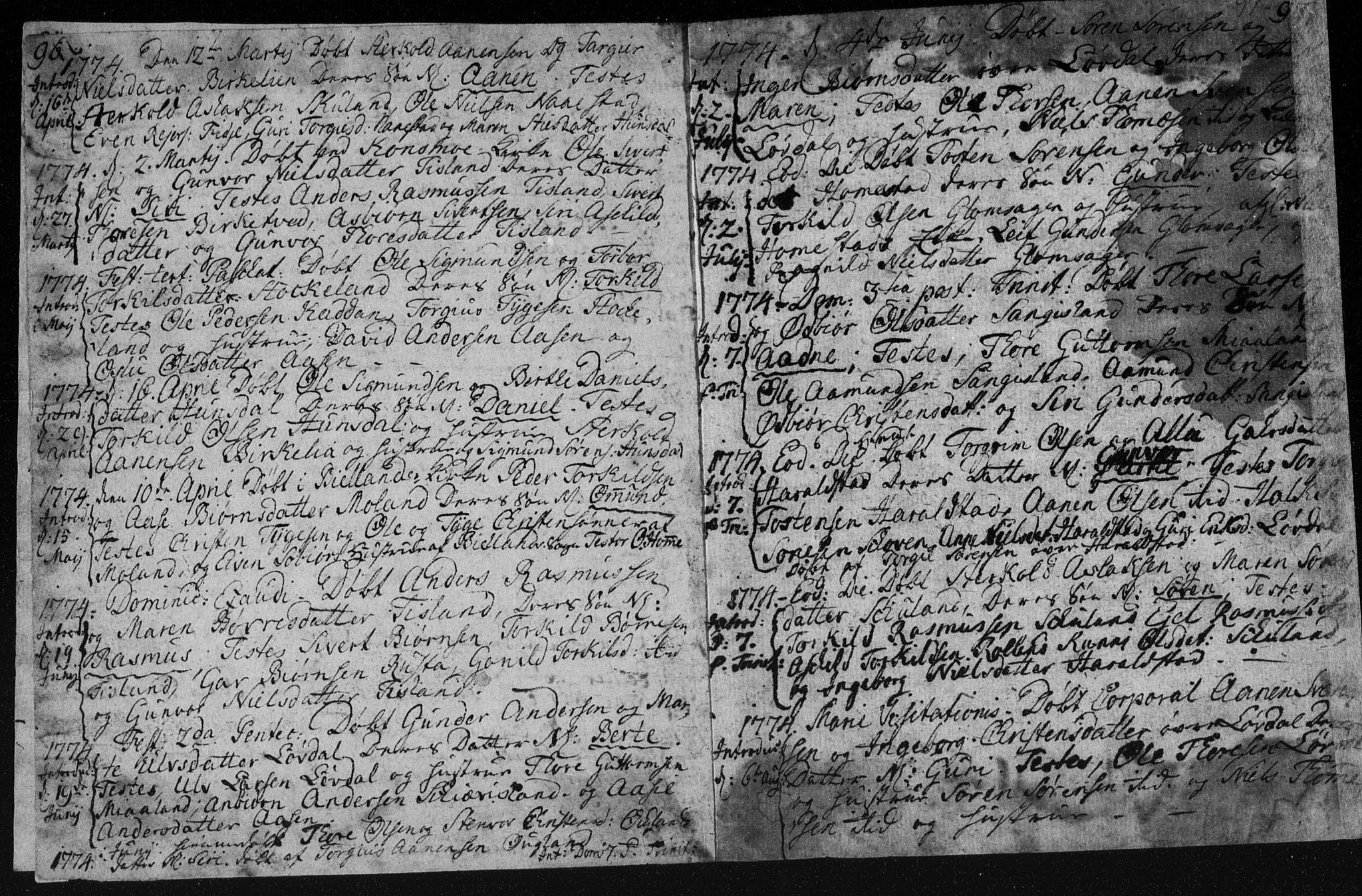 Holum sokneprestkontor, AV/SAK-1111-0022/F/Fa/Fab/L0003: Parish register (official) no. A 3, 1752-1774, p. 96-97