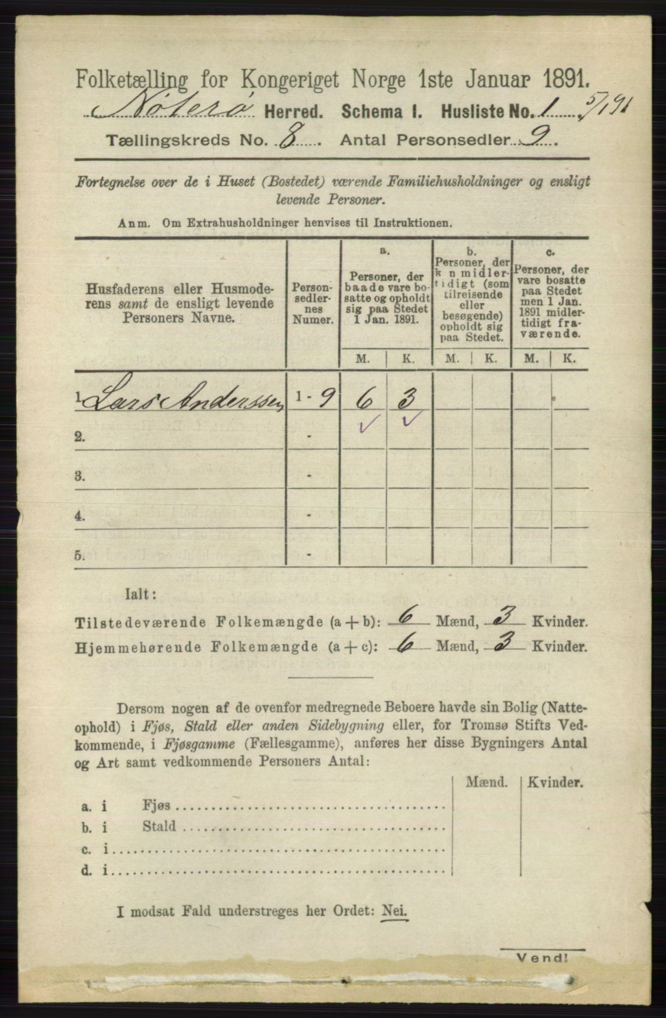RA, 1891 census for 0722 Nøtterøy, 1891, p. 3751