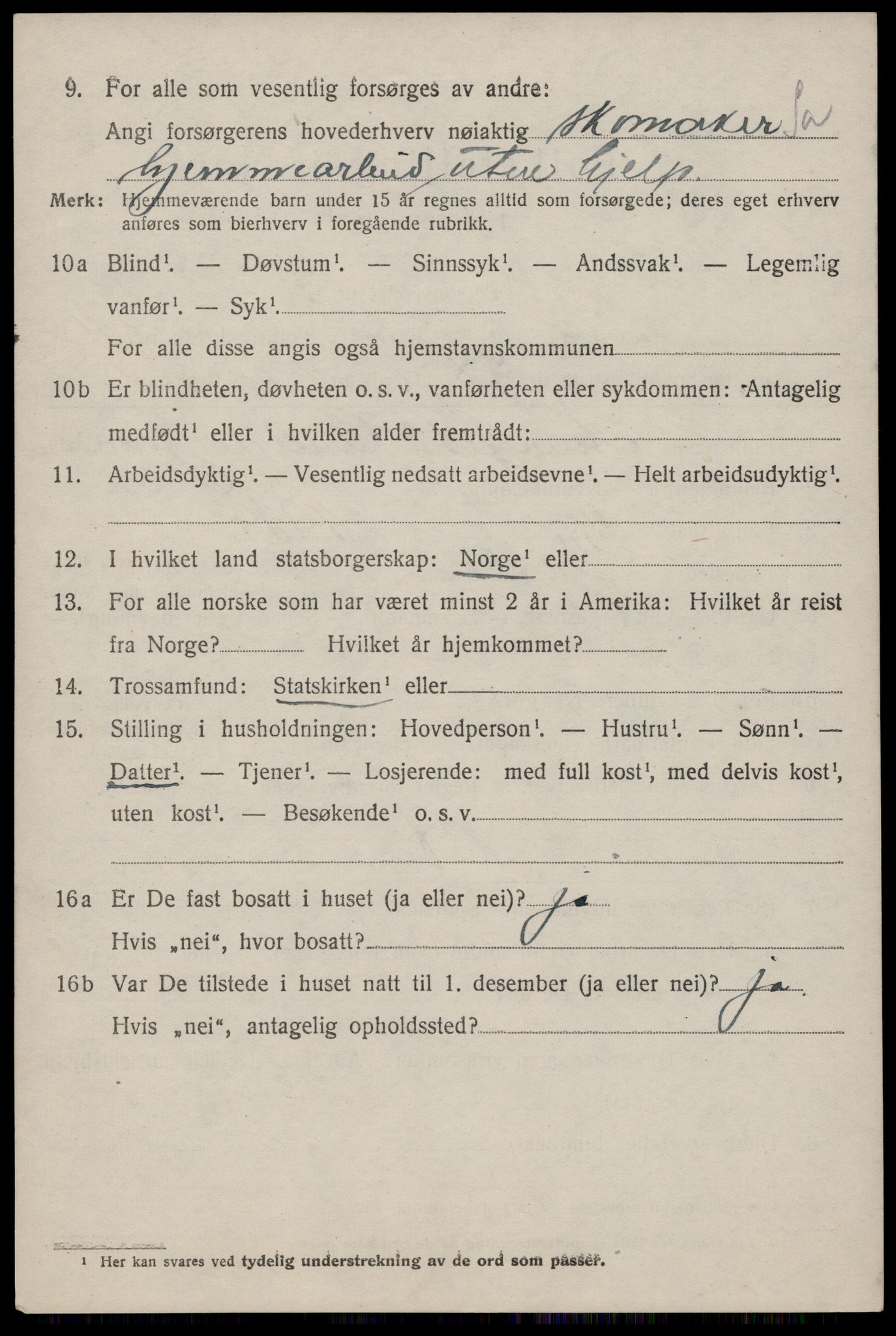 SAST, 1920 census for Jelsa, 1920, p. 3303