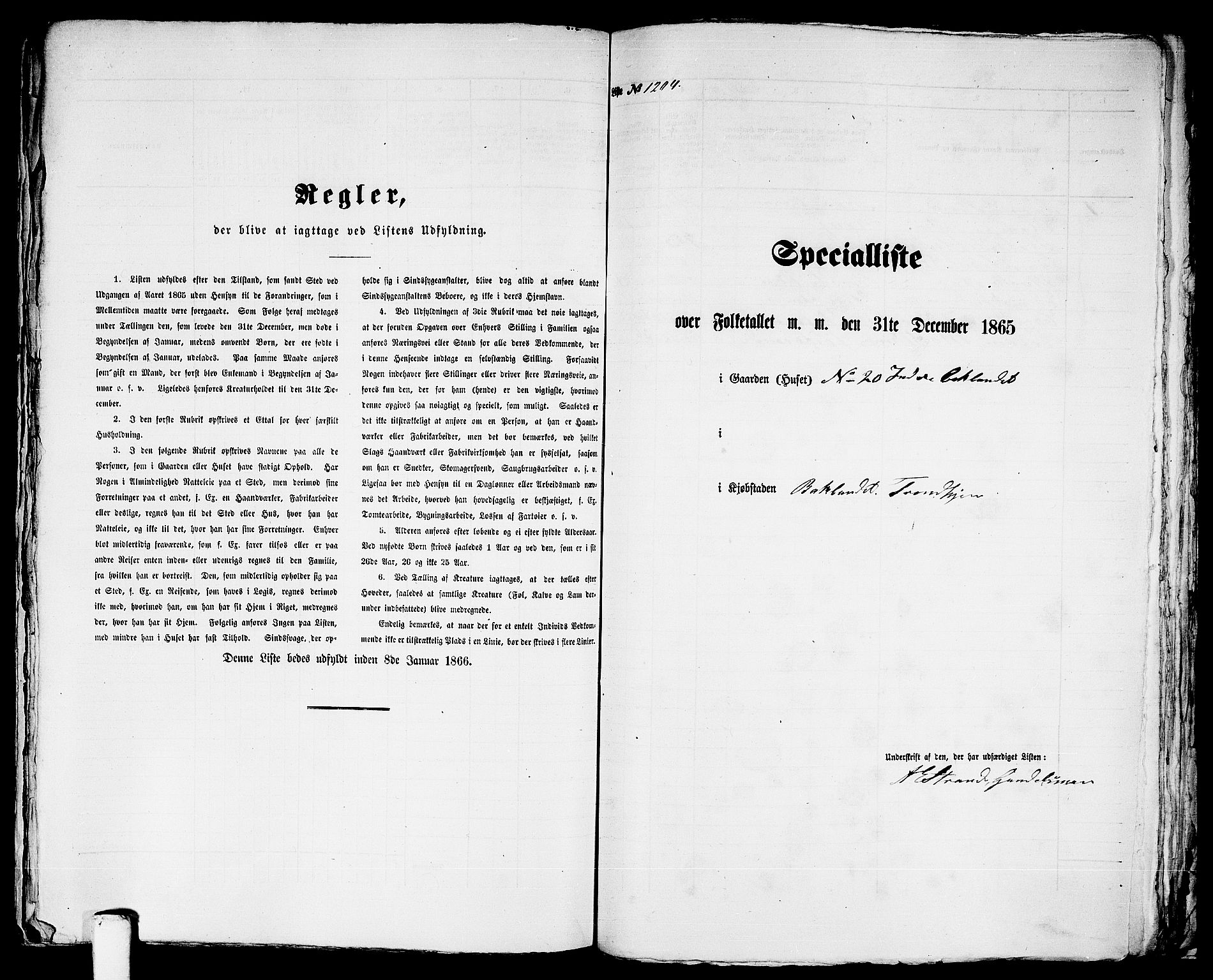 RA, 1865 census for Trondheim, 1865, p. 2504