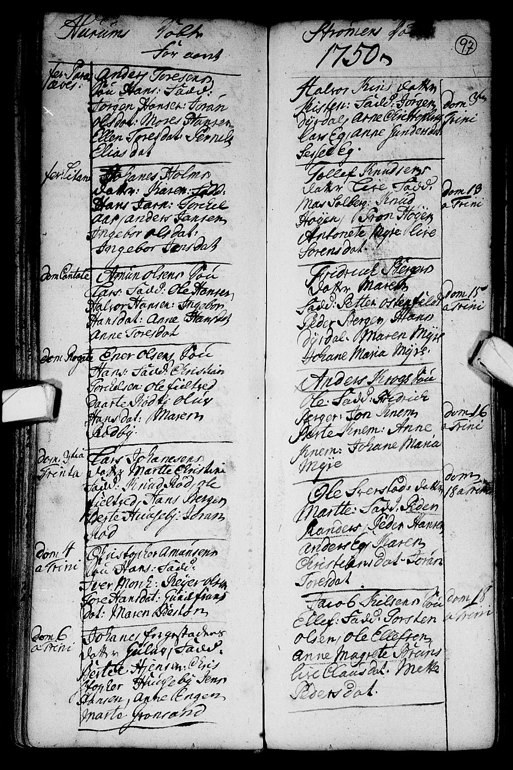 Hurum kirkebøker, AV/SAKO-A-229/F/Fa/L0002: Parish register (official) no. 2, 1733-1757, p. 97